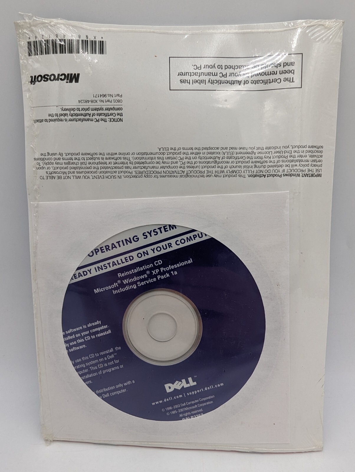 NEW Microsoft Windows XP Professional SP 1a Reinstallation CD 2002 For Dell