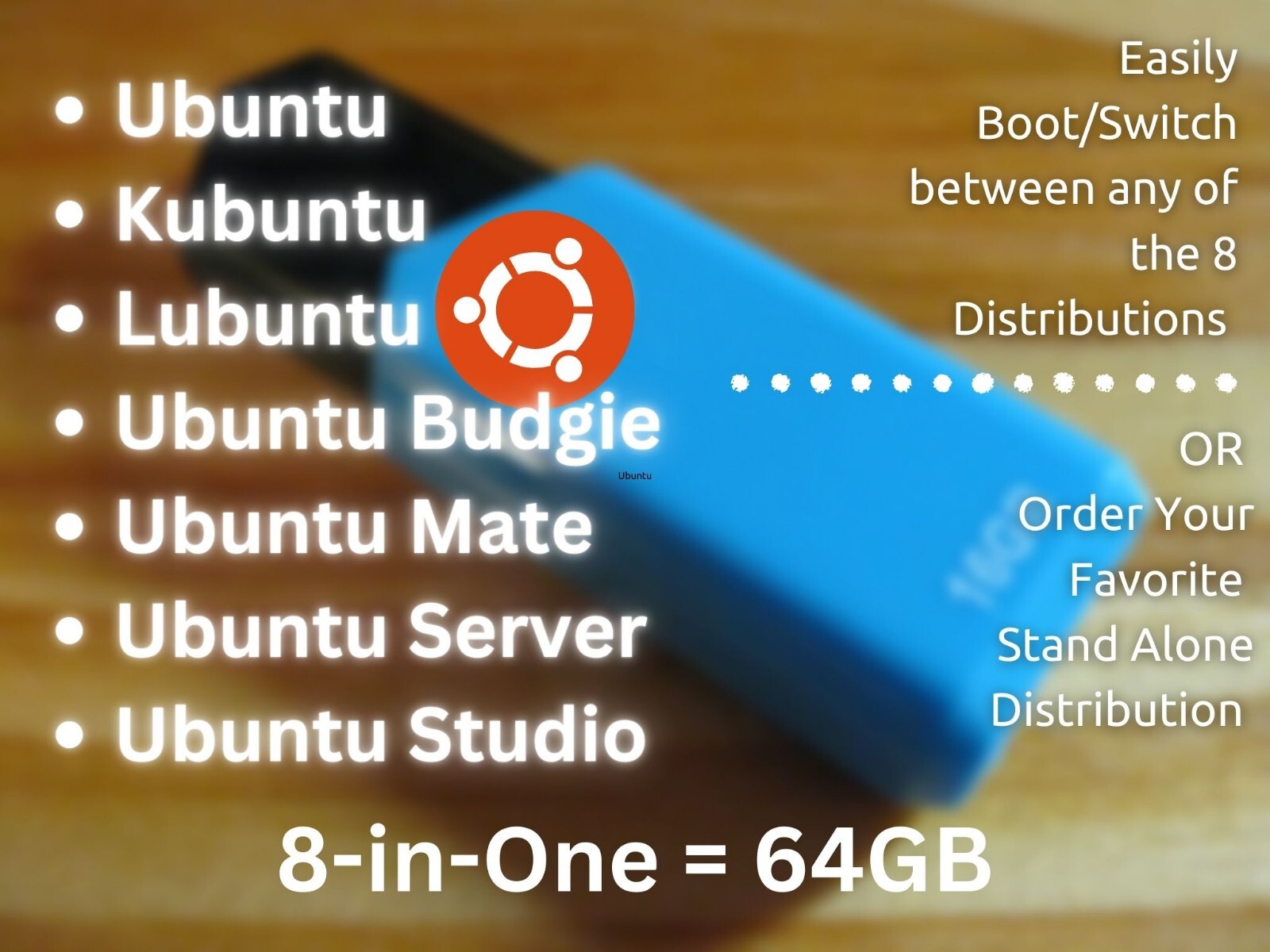 Ubuntu 22.04 Linux Multiboot 8-in-One USB Drive | Operating System All Software