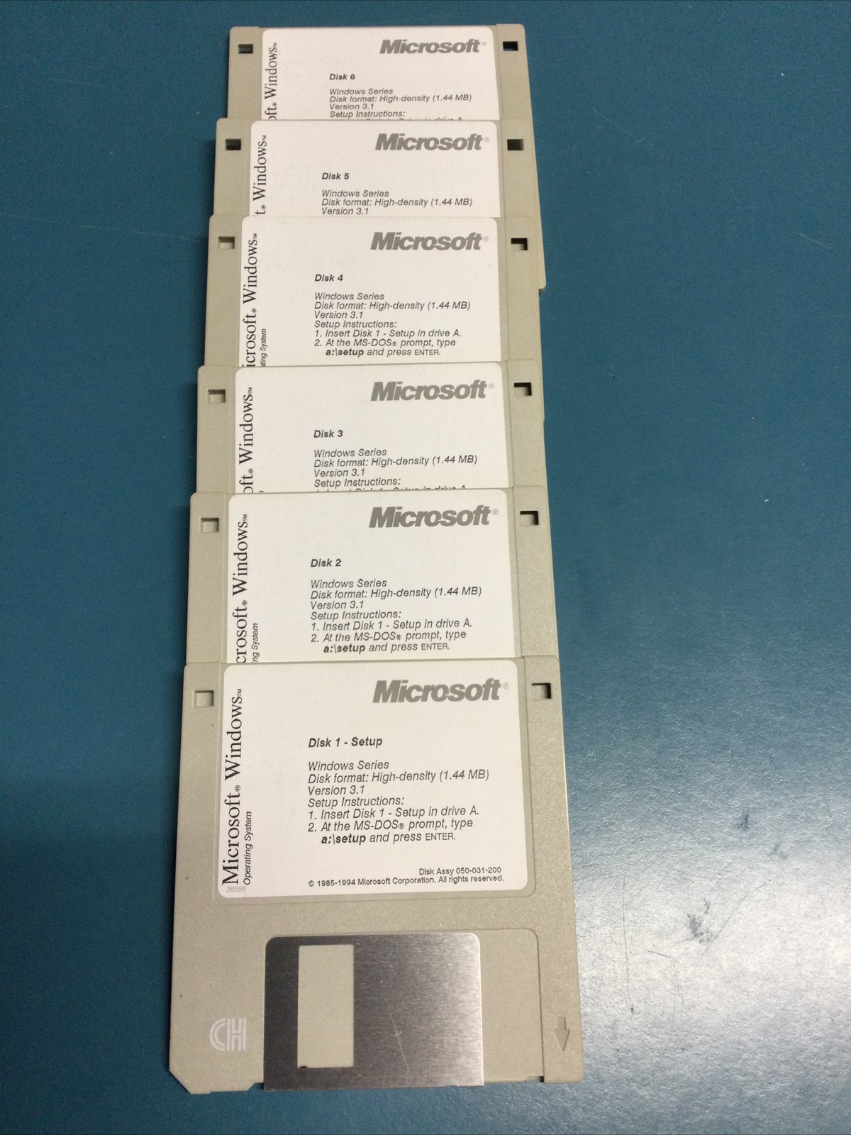 3.5″ HD Floppy Disk (1-6) Full Set Microsoft Windows 3.1 Operating System