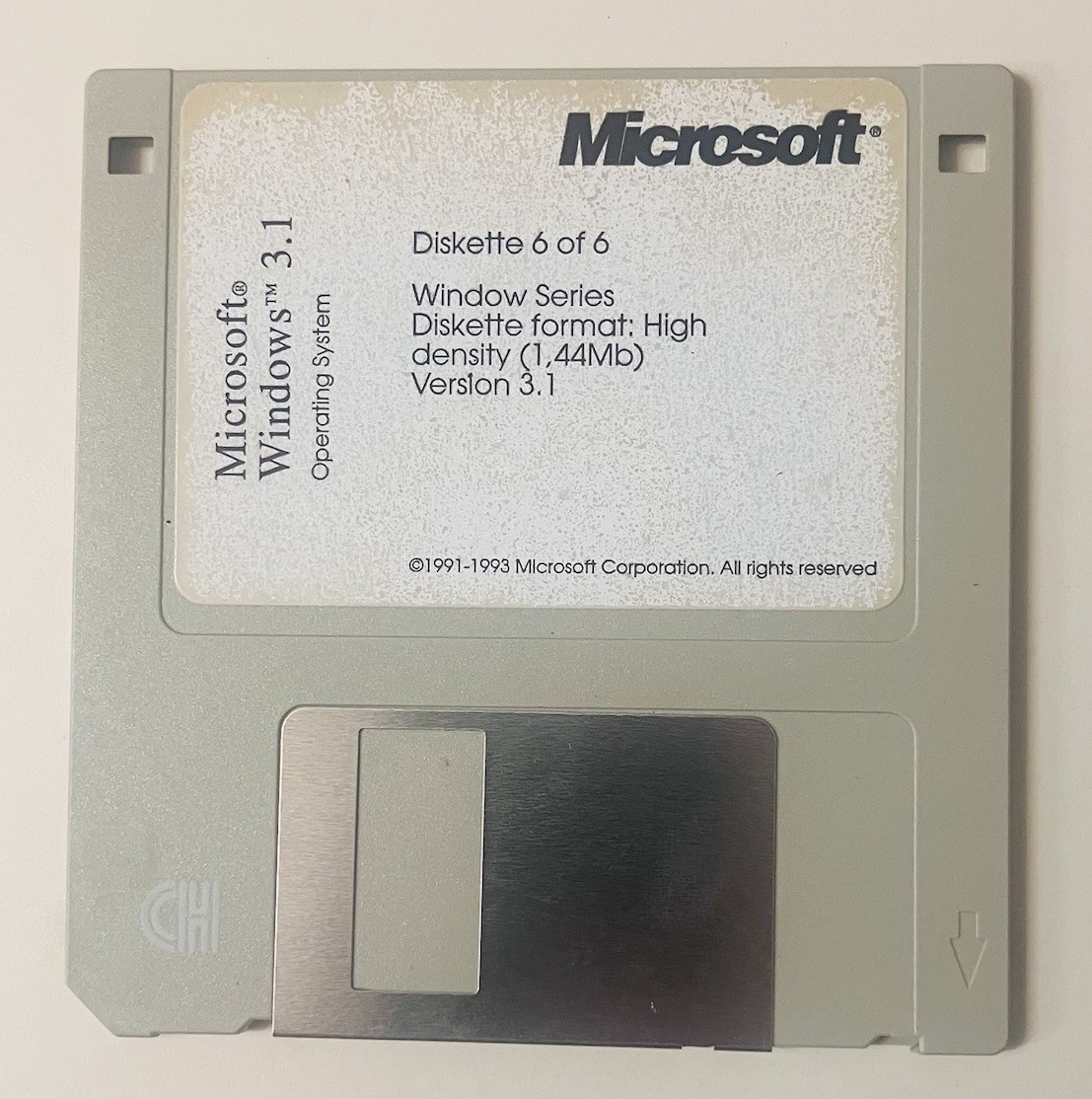 Microsoft Windows 3.1 (1992–1993) Complete 6-Disk Set | Vintage 3.5” Floppies