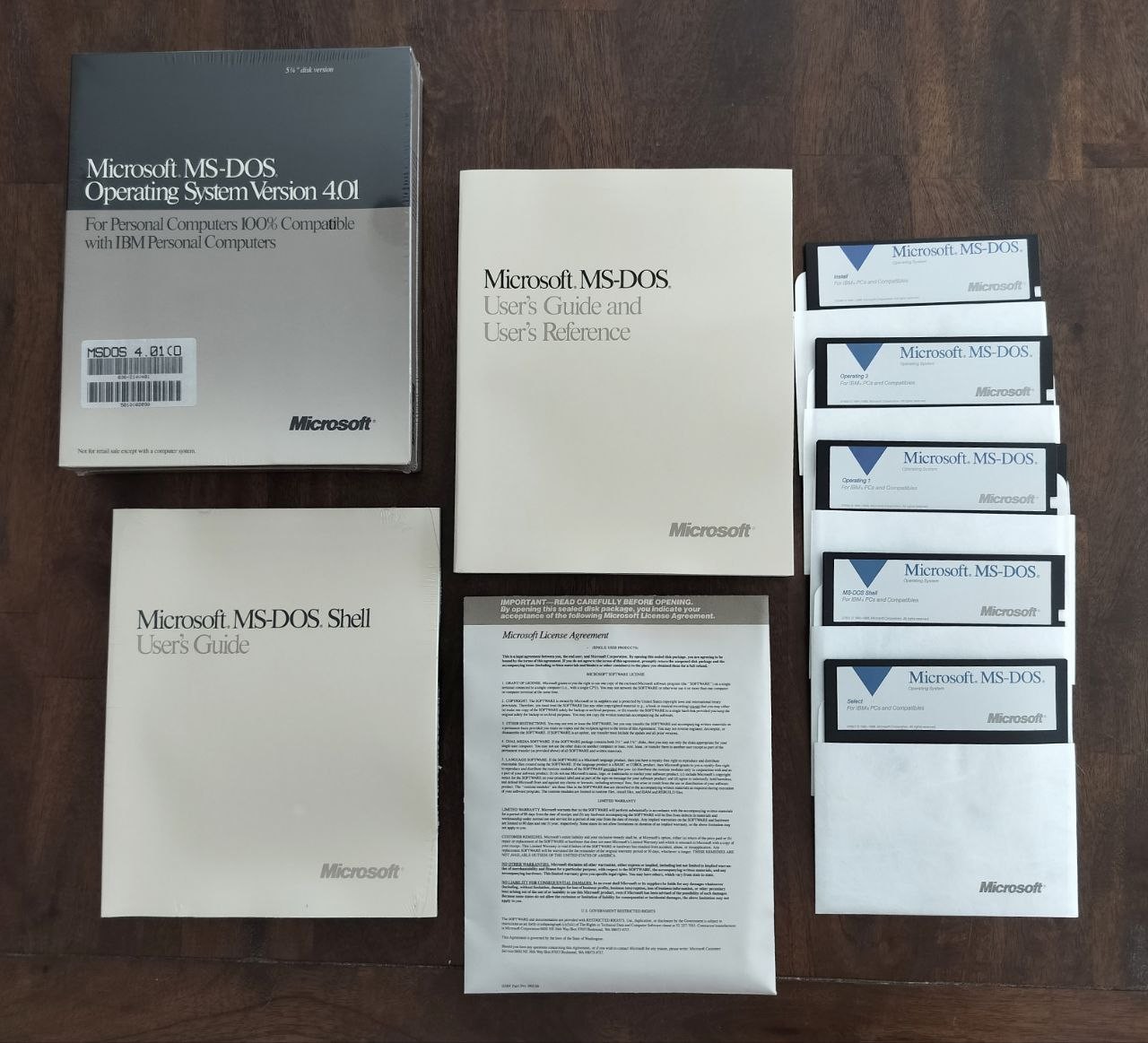 Microsoft MS-DOS 4.01 Complete Retail Box 5.25″ Floppy Disks *NEW & SEALED*