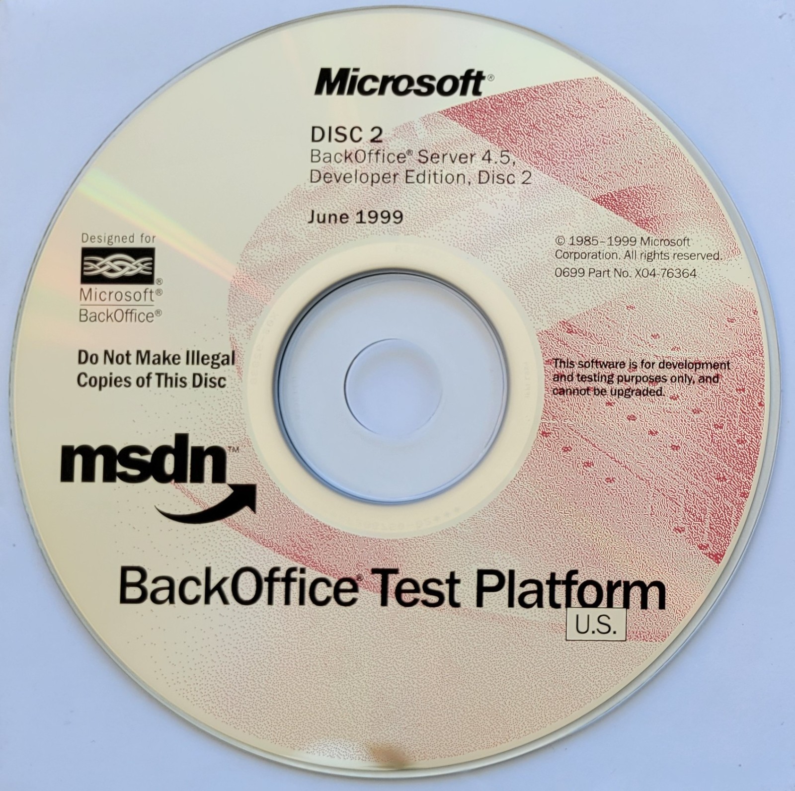 Vintage – Microsoft BackOffice Server 4.5 Developer Edition, 7 CDs, 1999