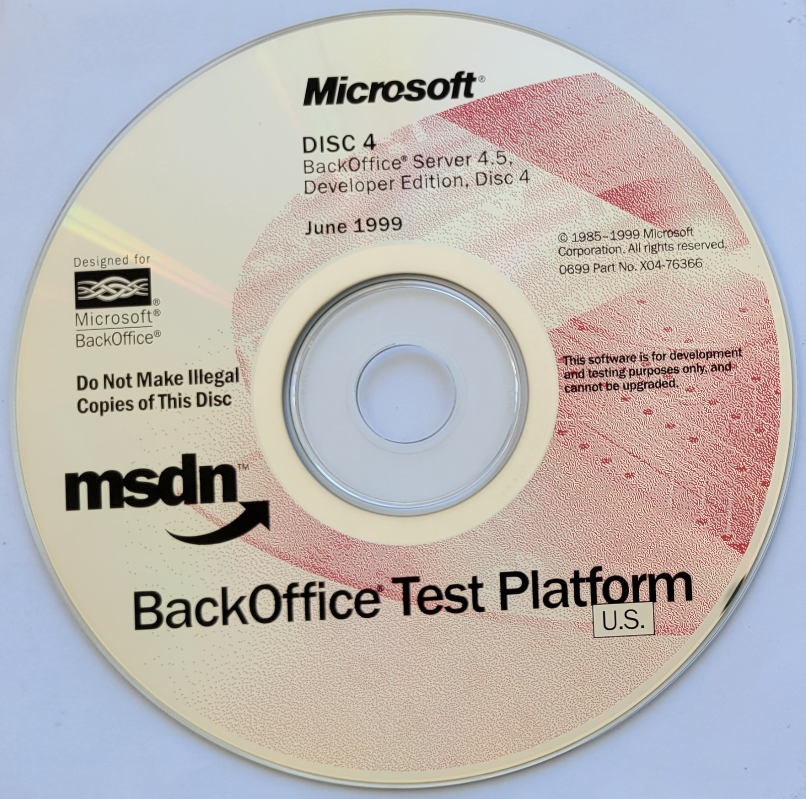 Vintage – Microsoft BackOffice Server 4.5 Developer Edition, 7 CDs, 1999