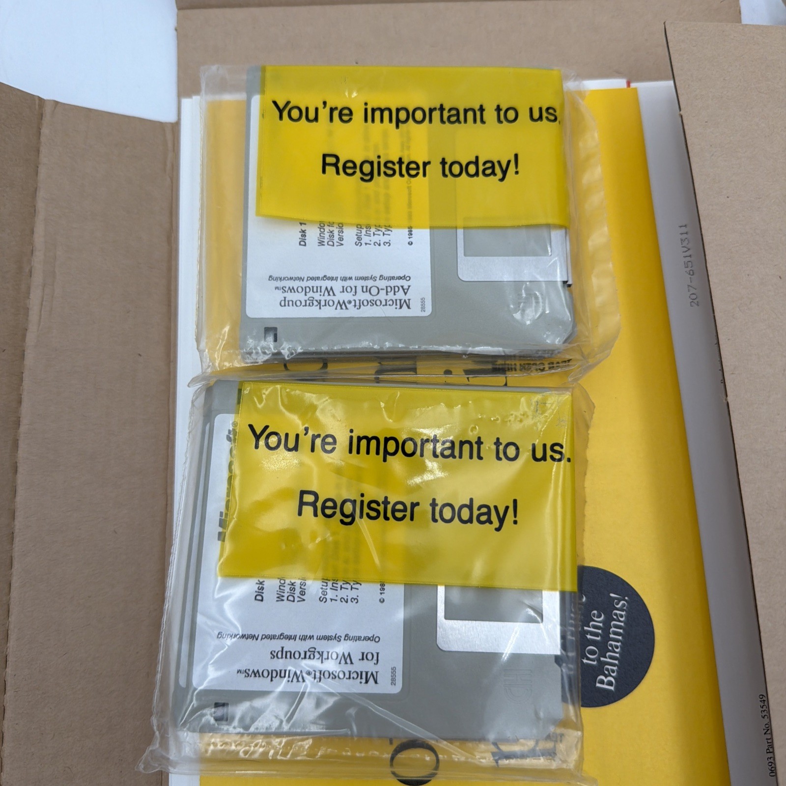 Microsoft Workgroup Add-On Version 3.11 With Papers & 8 NEW Floppy Disks