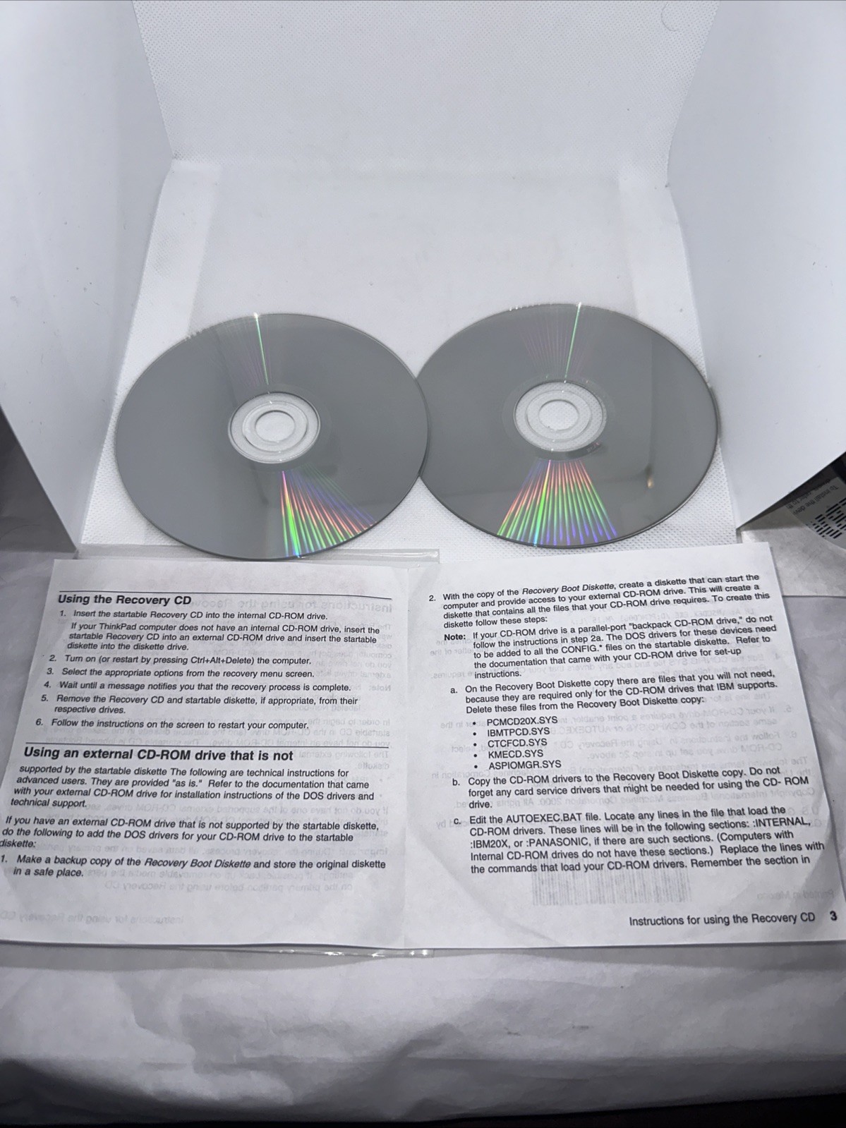 IBM Thinkpad A20m Version 1.0 Product Recovery CD-ROM 1 Windows NT And 1 2000