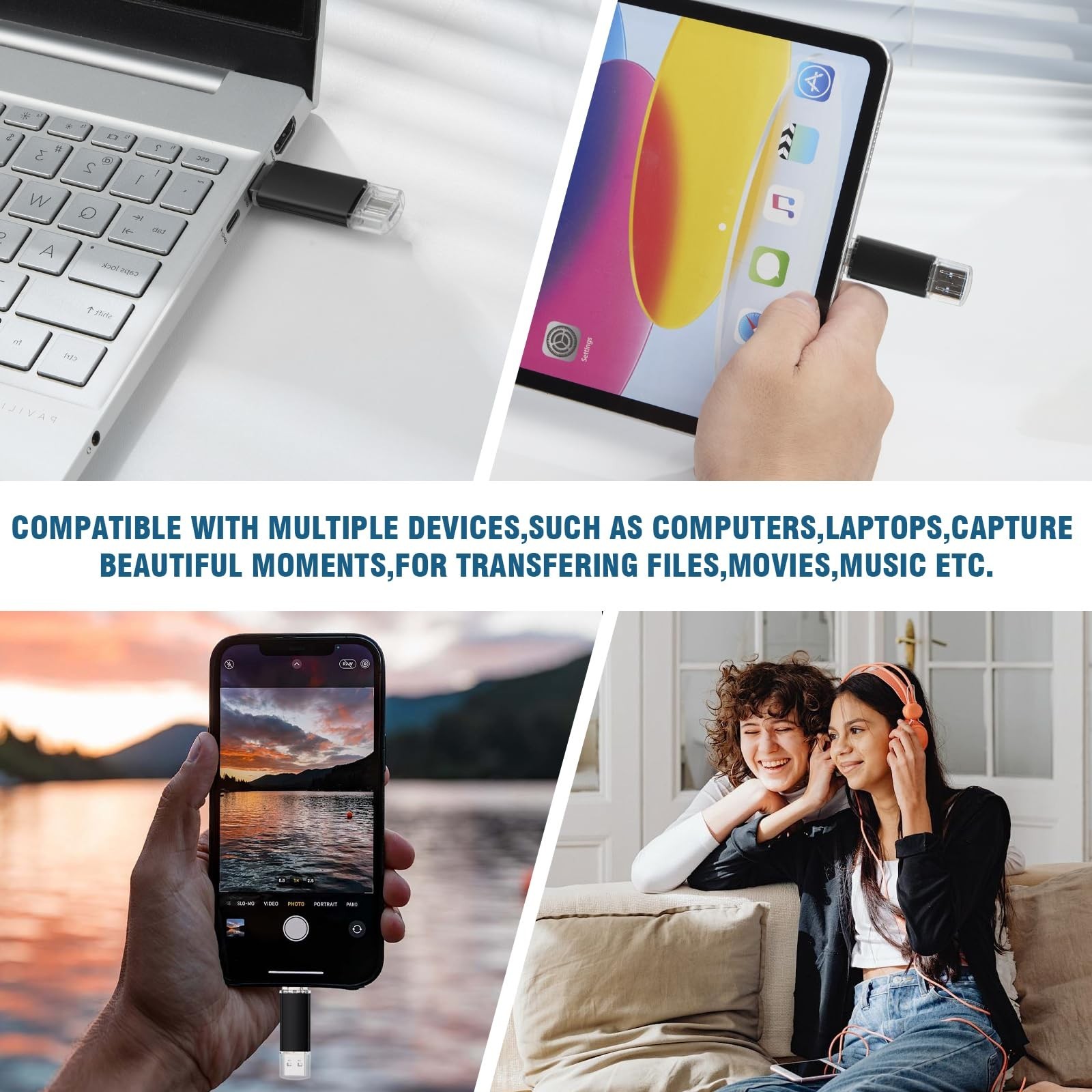 64GB Type C Flash Drives USB 3.0 Thumb Drive 2-in-1 USB A and USB C Memory St…
