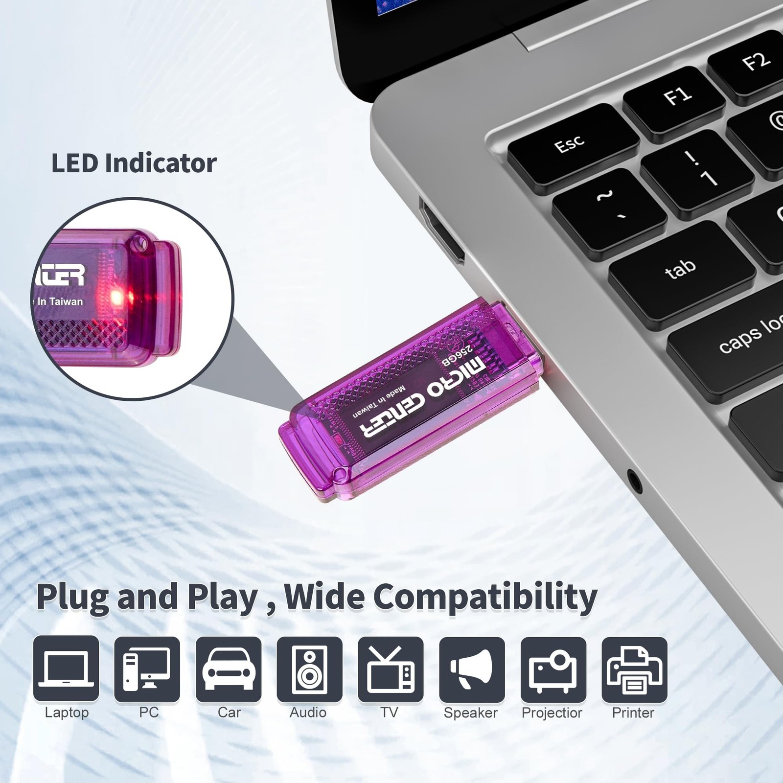 INLAND Micro Center SuperSpeed 256GB USB 3.0/USB3.1 Gen1 Flash Drive Gum Size…