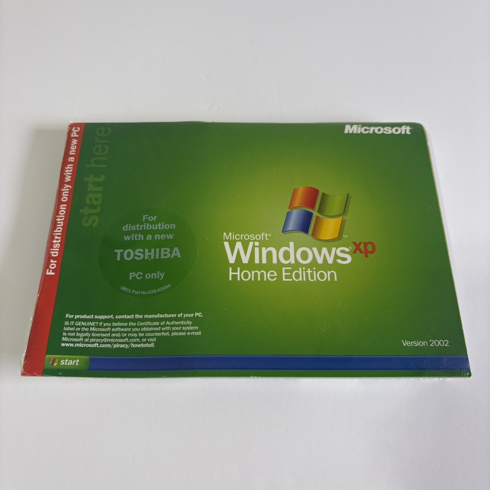 Microsoft Windows XP Home Edition 2002 (Brand New Factory Sealed) Toshiba PC Ver