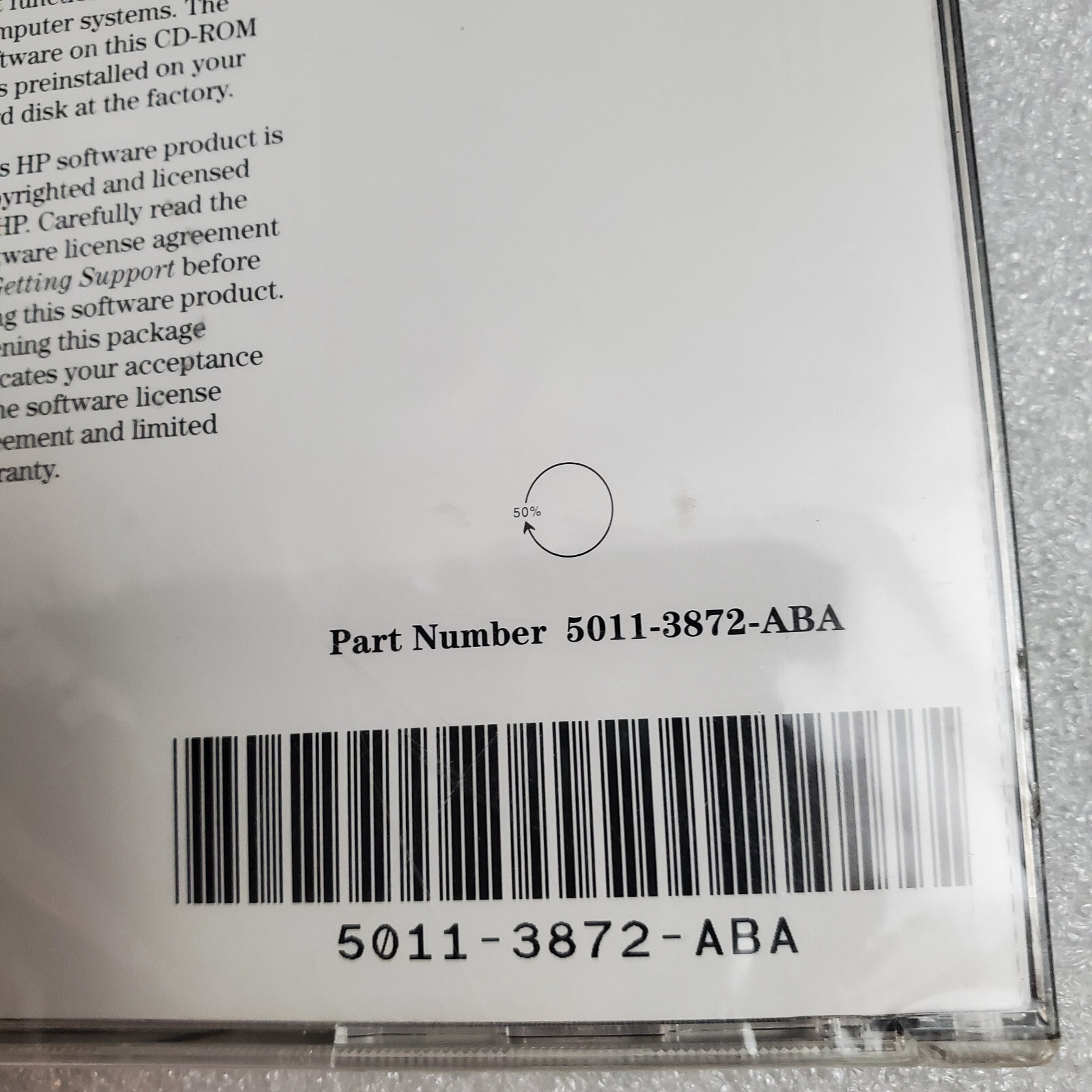 Hewlett Packard Brio HP Recovery Cd 5011-3872-ABA 1997 vintage