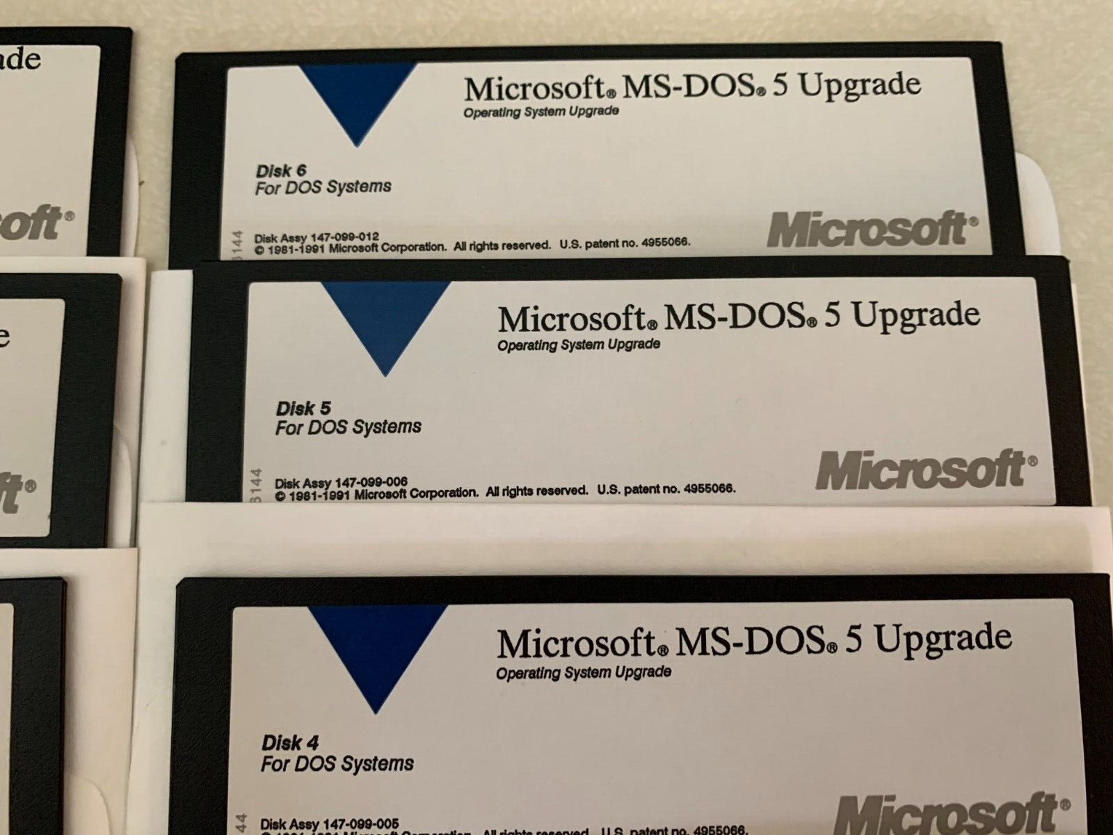 Microsoft MS-DOS 5.0 OS Upgr + 6 of 5.25 Floppies & 3 of 3.5 Floppies COMPLETE