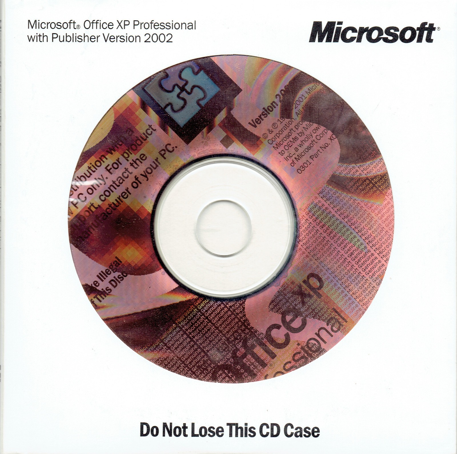 MICROSOFT OFFICE XP PROFESSIONAL WITH PUBLISHER 2002 3 DISC SET AND PRODUCT KEY.