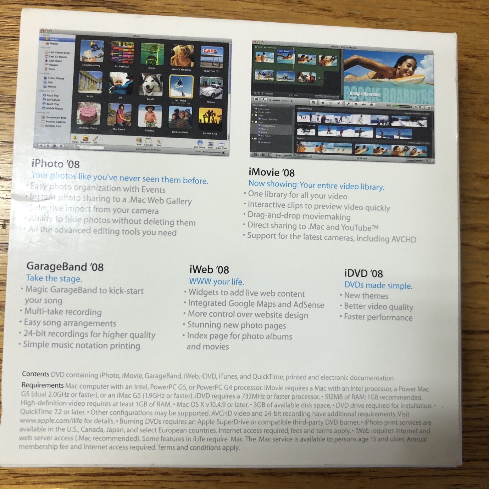 iLife ’08 in Original Box / Macintosh Computer Software