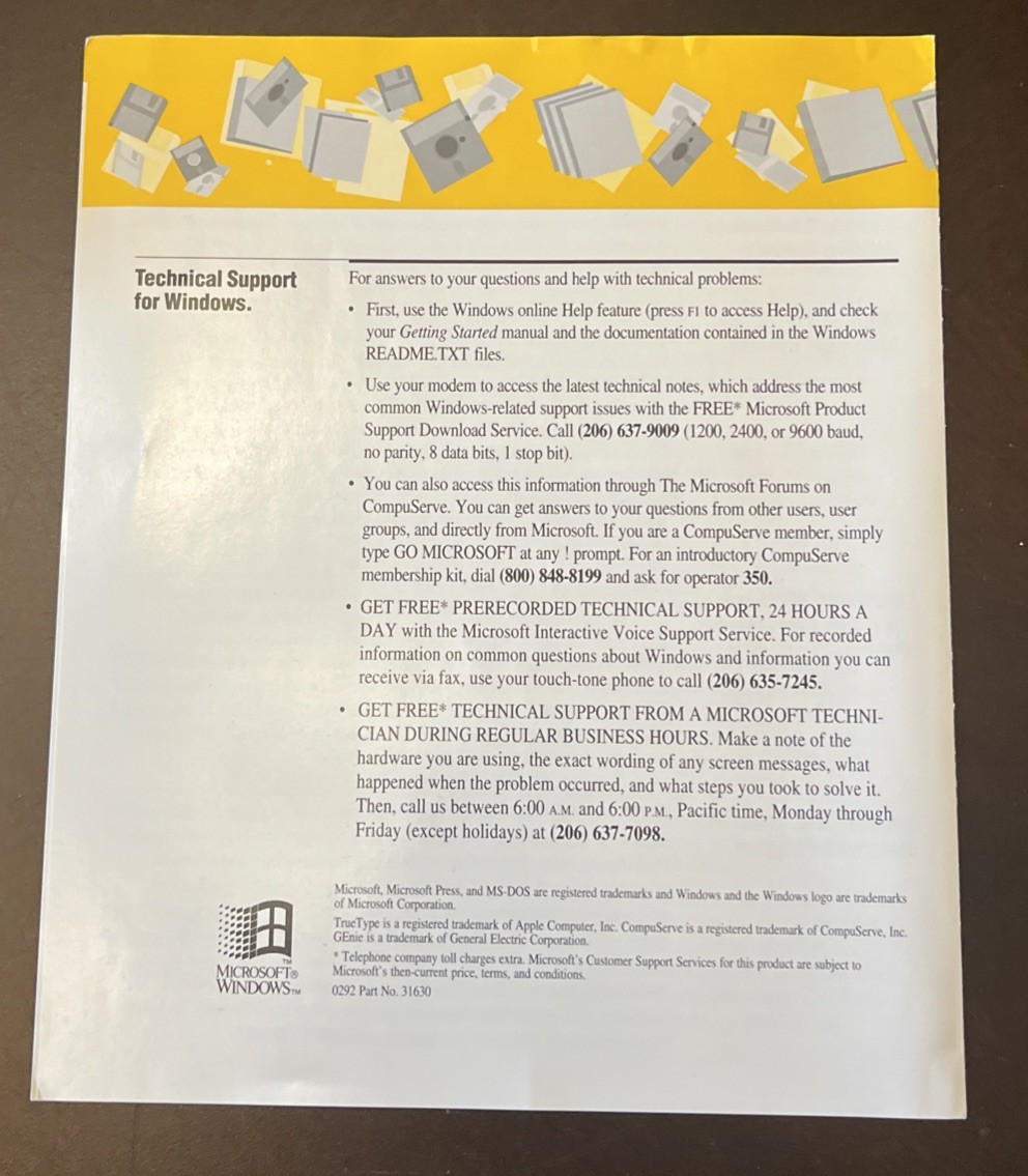 Microsoft Windows 3.1 On 6 3.5″ Floppy Disks With User’s Guide Manual