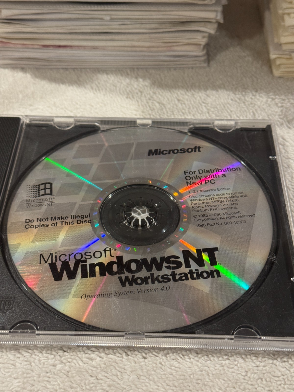 Microsoft Windows NT 4.0 Workstation – ACTIVATION CODE NOT INCLUDED!!!!
