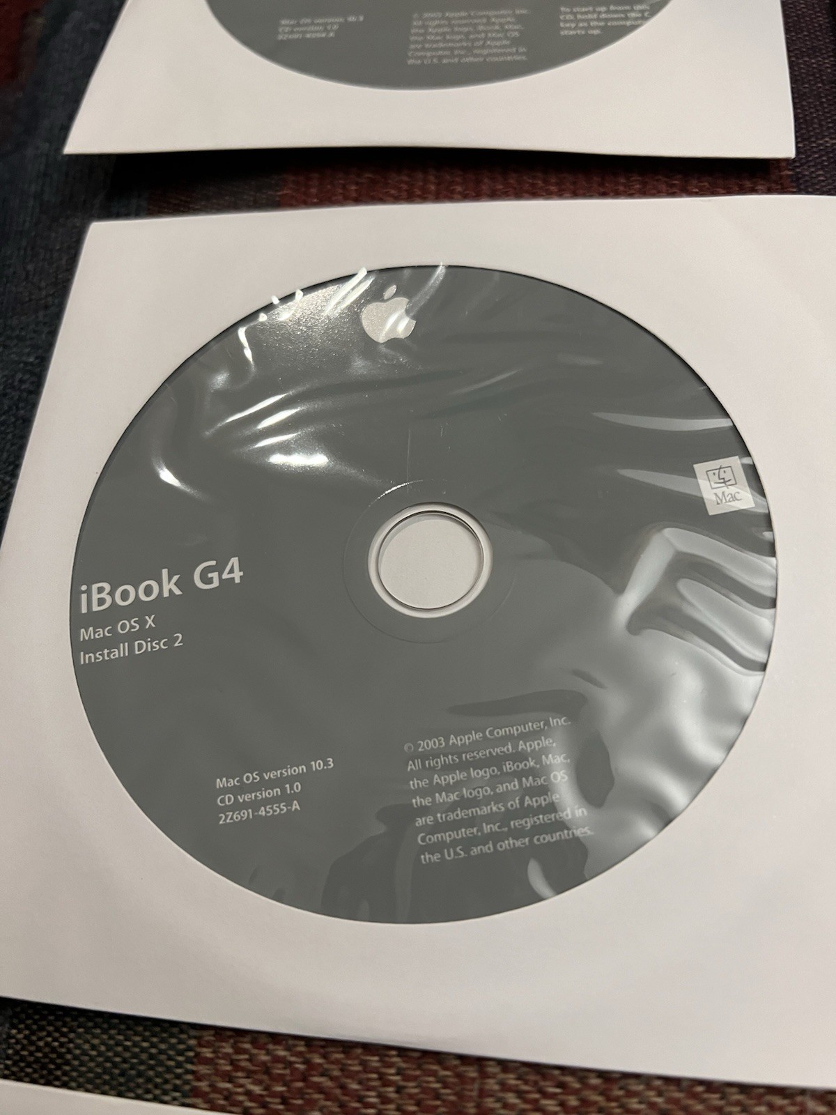 Apple iBook G4 Mac OS 10.3 Install CD SET + Software restore Set + Hardware Test
