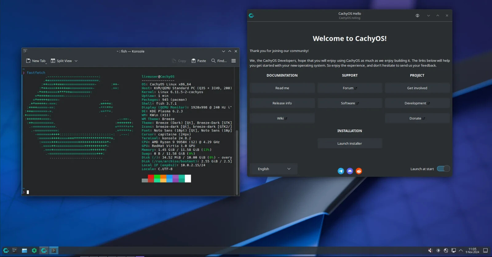 Cachy OS KDE PLASMA DESKTOP Linux Bootable Live USB Flash Drive Install Cachy