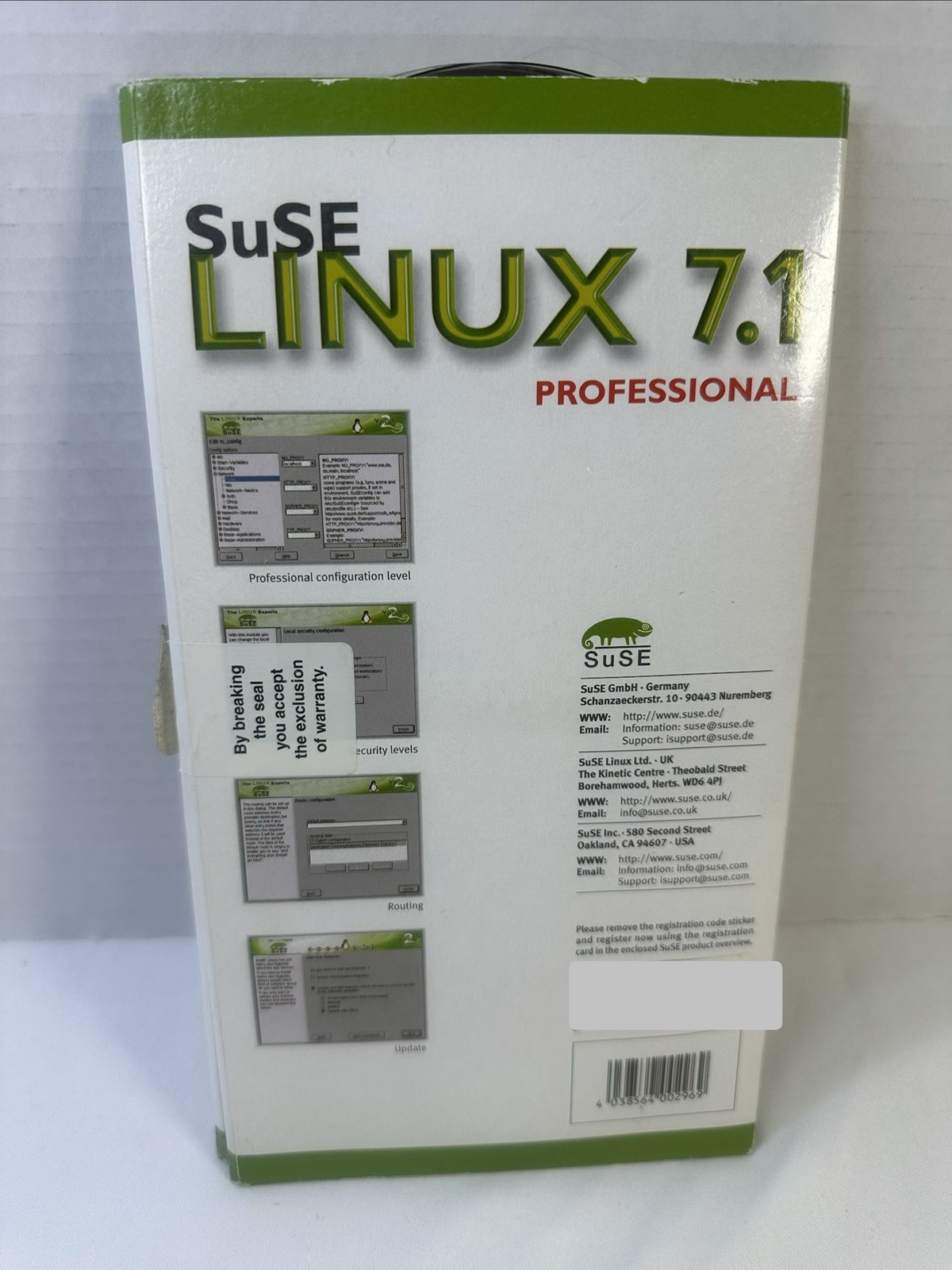 SuSE Linux 7.1 Professional 8 Disc CD Set