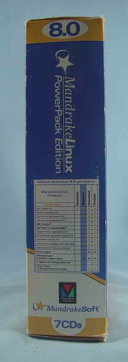 Linux Mandrake 8.0 PowerPack Edition SEALED NIB 2001 Vintage Computer Software