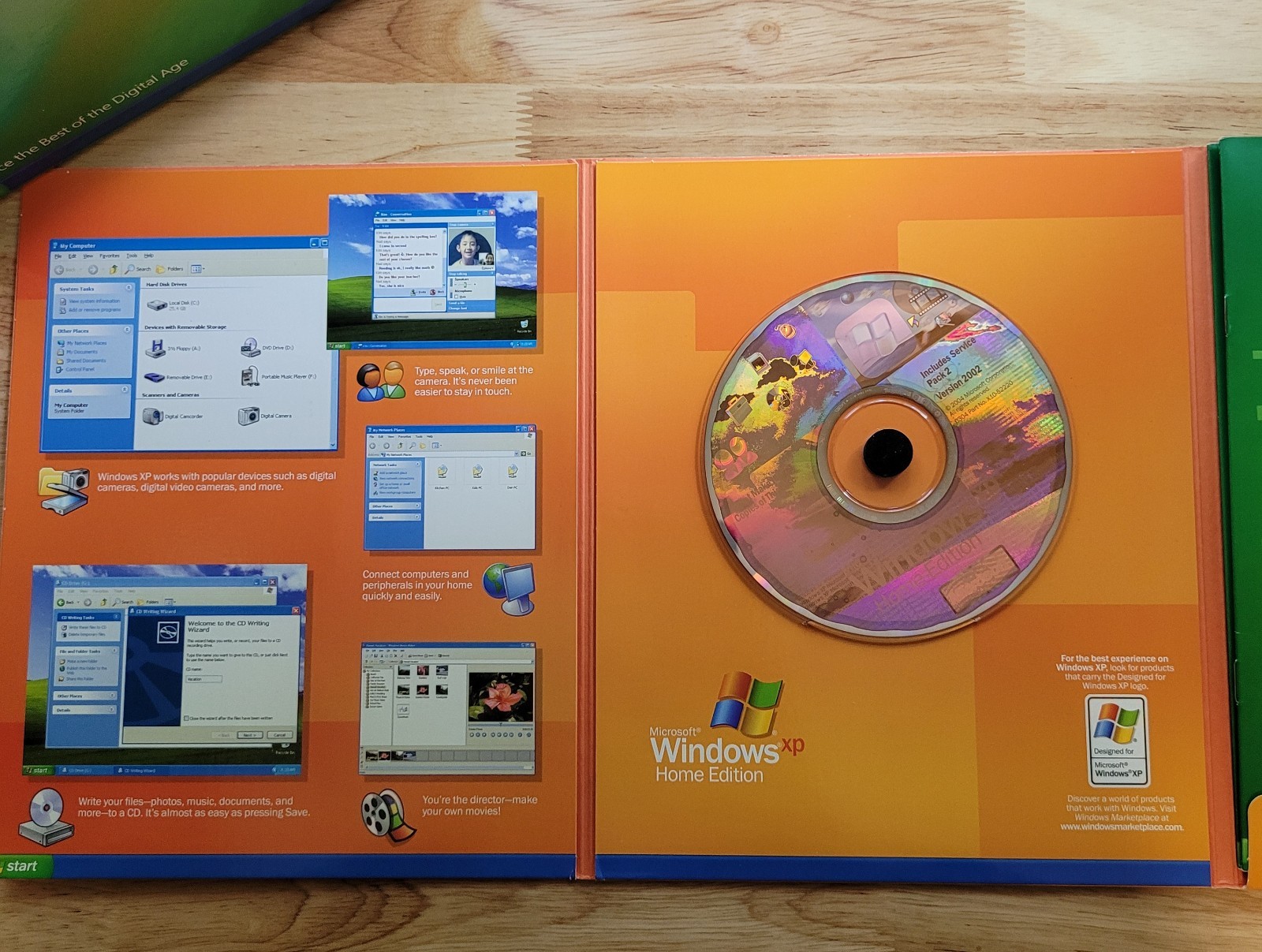 Microsoft Windows XP Home Edition SP2 Retail English CD Software 1 Device