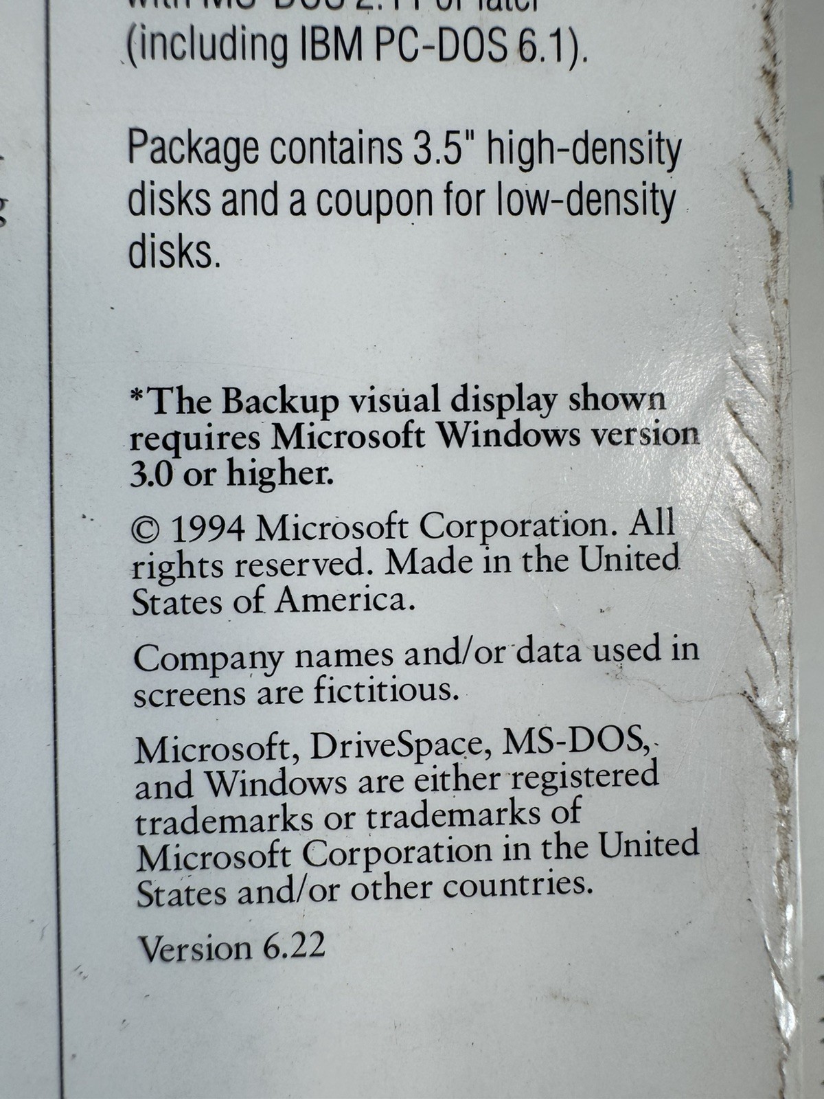Microsoft MS-DOS 6.22 Upgrade (1994) 3.5” Disks + Manuals – Open Box