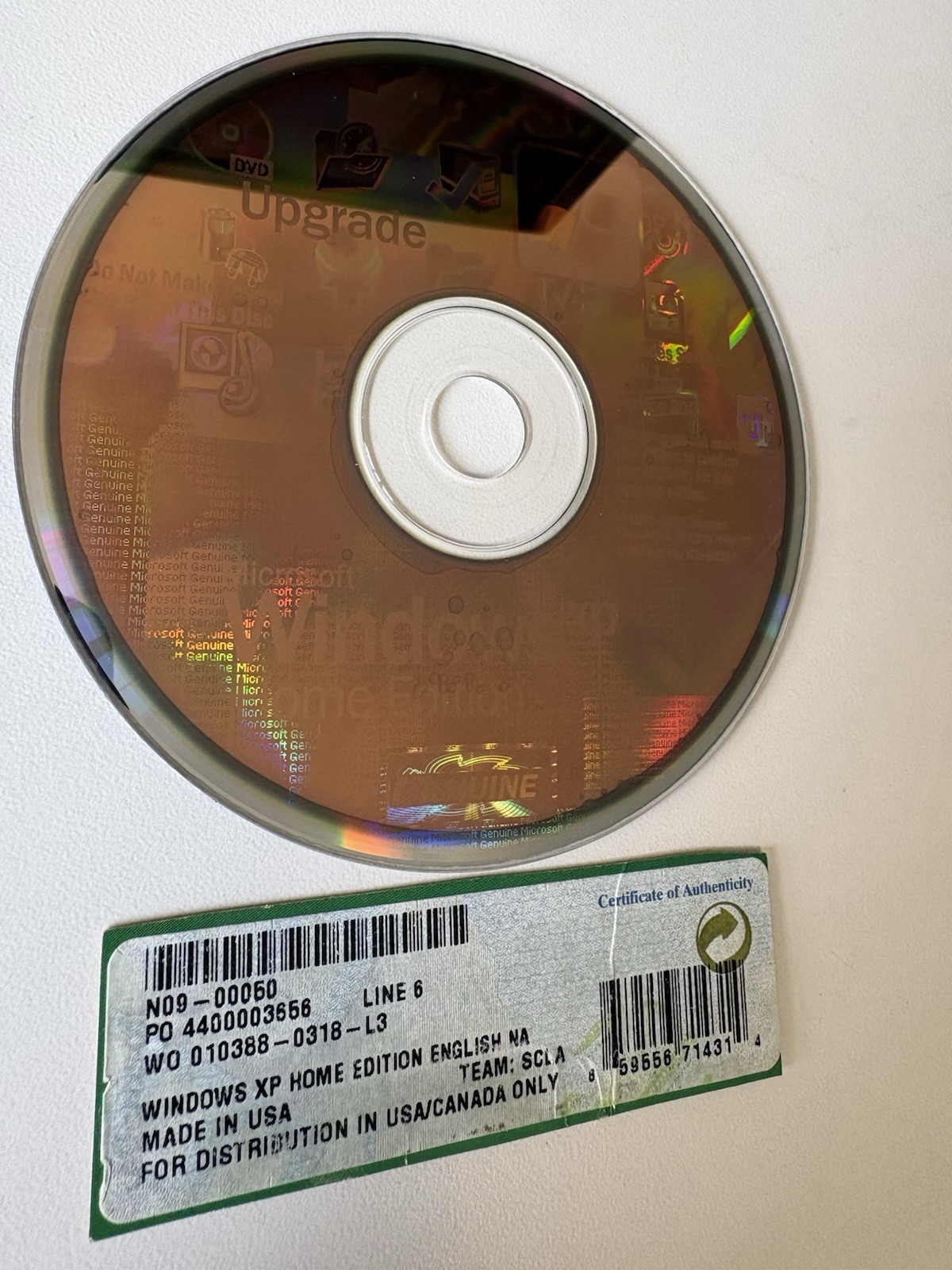 Microsoft Windows XP Home Edition Upgrade DVD English 1 Device