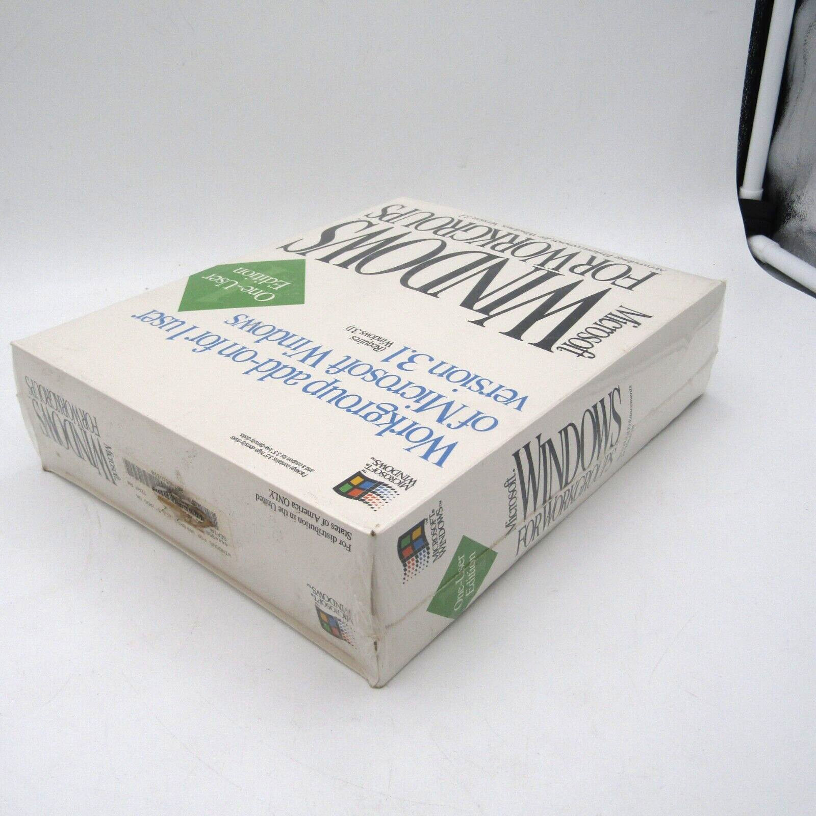 Microsoft Windows For Workgroups Enhancements For Windows 3.1 One User Sealed