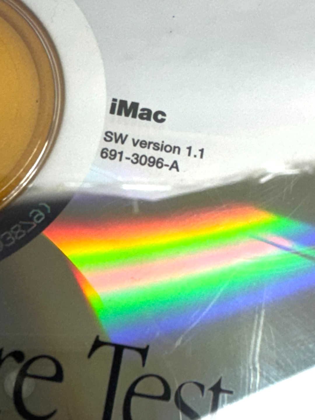 Vintage 2001 Apple iMac Hardware Test Diagnostic Disc CD SW version 1.1