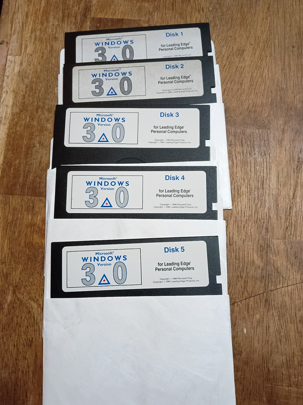 Vintage Microsoft Windows Version 3.0-5.25″ Floppy Disks-One Owner-Near Mint