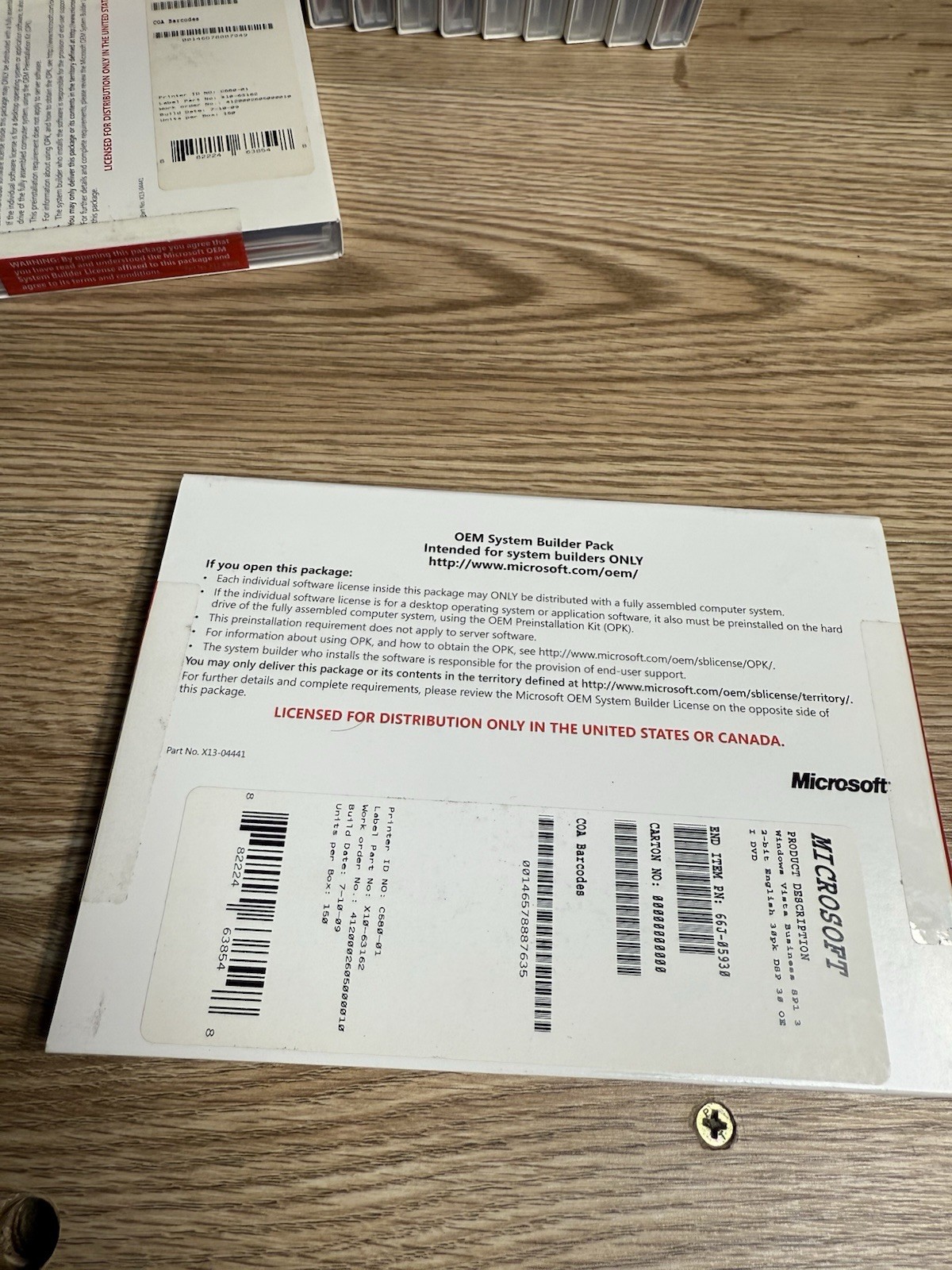 Genuine Microsoft Windows Vista Business Installation Discs (OEM) No License Key