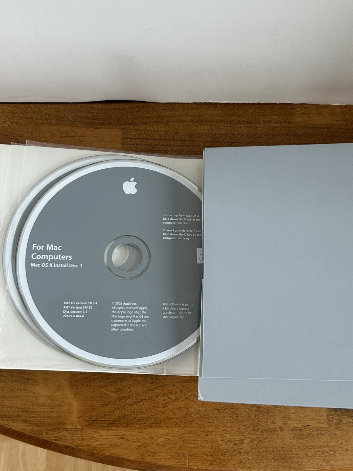 Mac Computers OS X Install Disc 1 & 2 Version 10.5.4 2008 Model 3A152 No Manuals