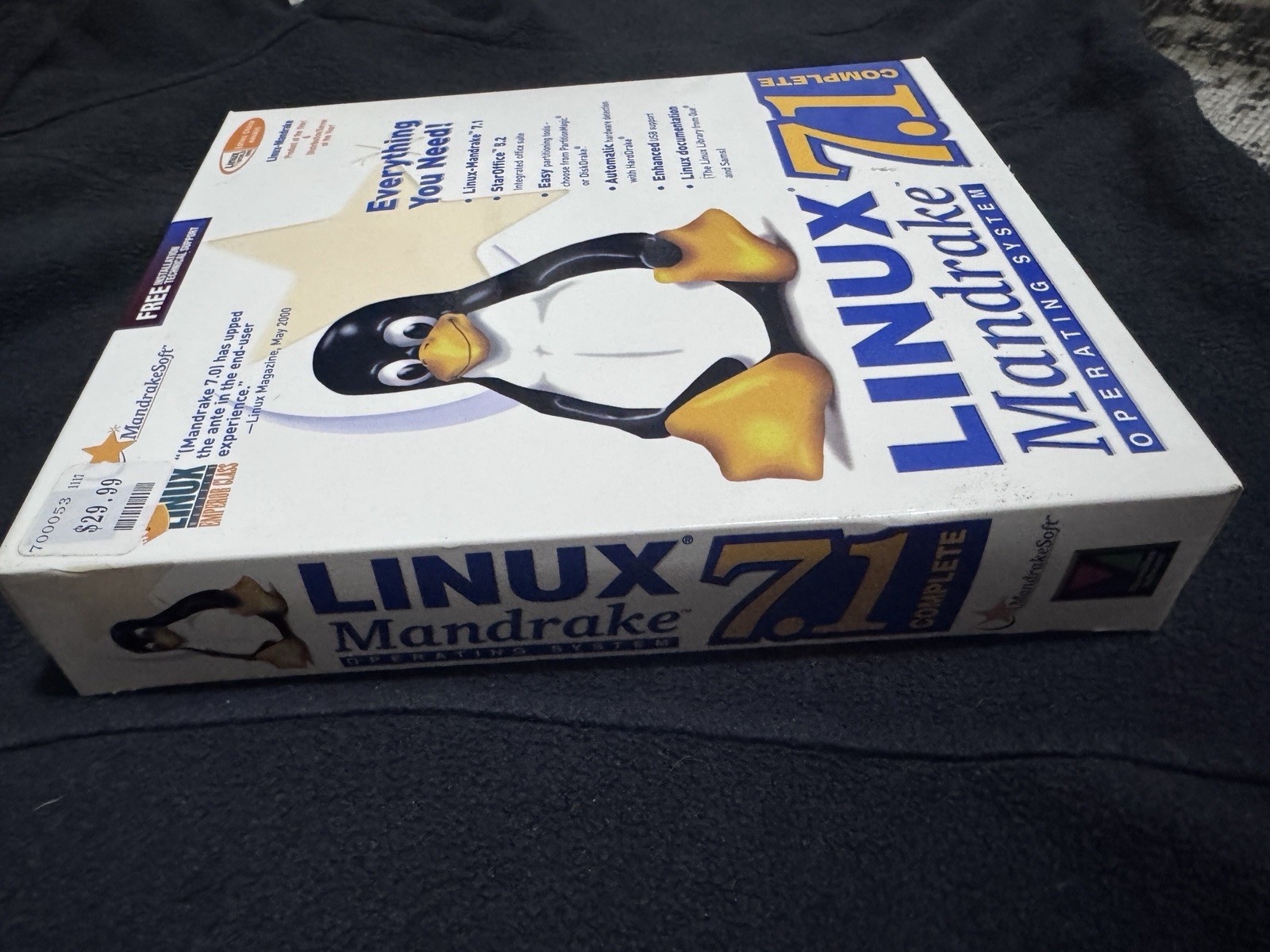 Linux Mandrake 7.1 Complete Big Box NIB 2000 Vintage Software