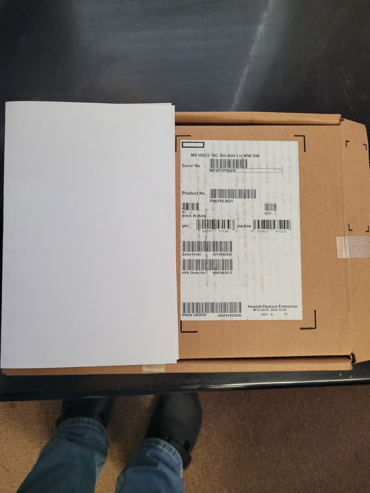 HPE P46195-B21 Windows Server 2022 Standard 16-Core Add-On License Pack New Open