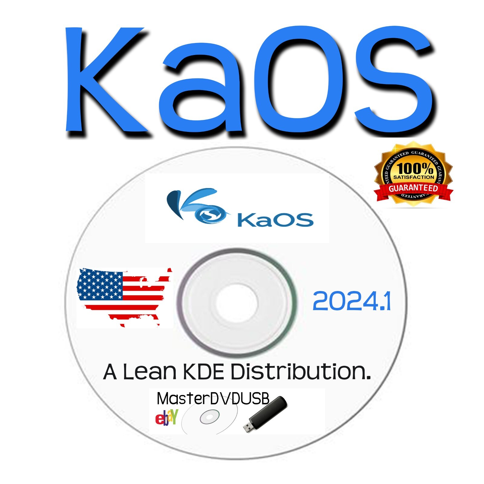 KaOS LINUX INSTALL & LIVE 64bit DVD 2024.1 „Newest Version” Fast Shipping USA!!!