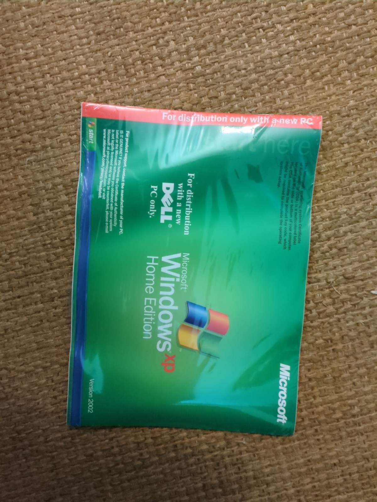 Microsoft Windows XP Home Edition with SP1 Reinstallation CD 2002 Dell NEW