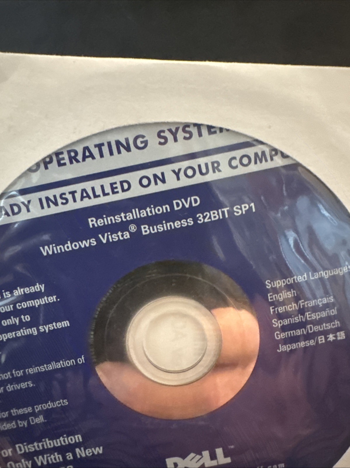 Dell System Reinstallation DVD Windows Vista Home Basic 32Bit SP1 SEALED FAST SH
