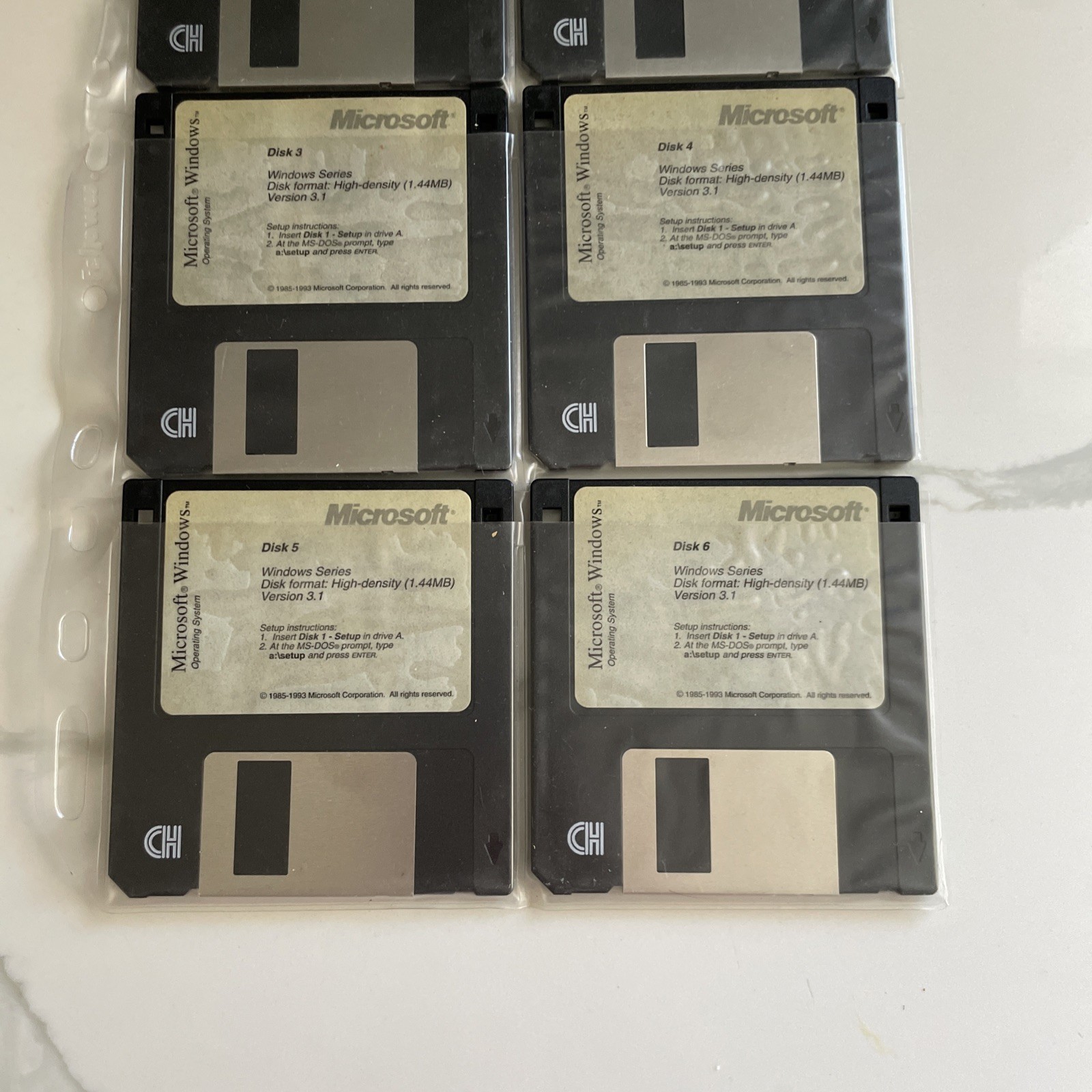 Microsoft Windows 3.1 Operating System 3.5″ Floppy Disk Set English