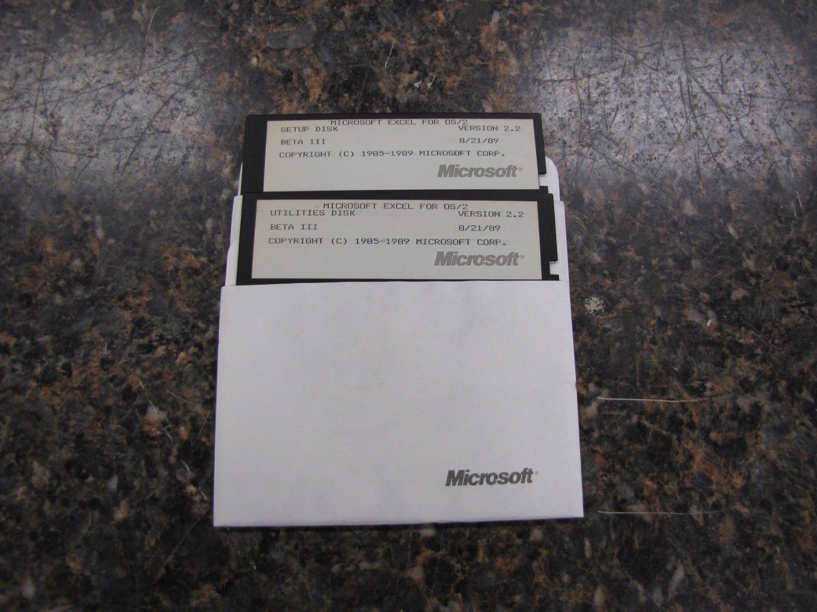 1989 Microsoft Excel for OS/2 Utilities/Setup Disks Version 2.2 Beta III – QTY