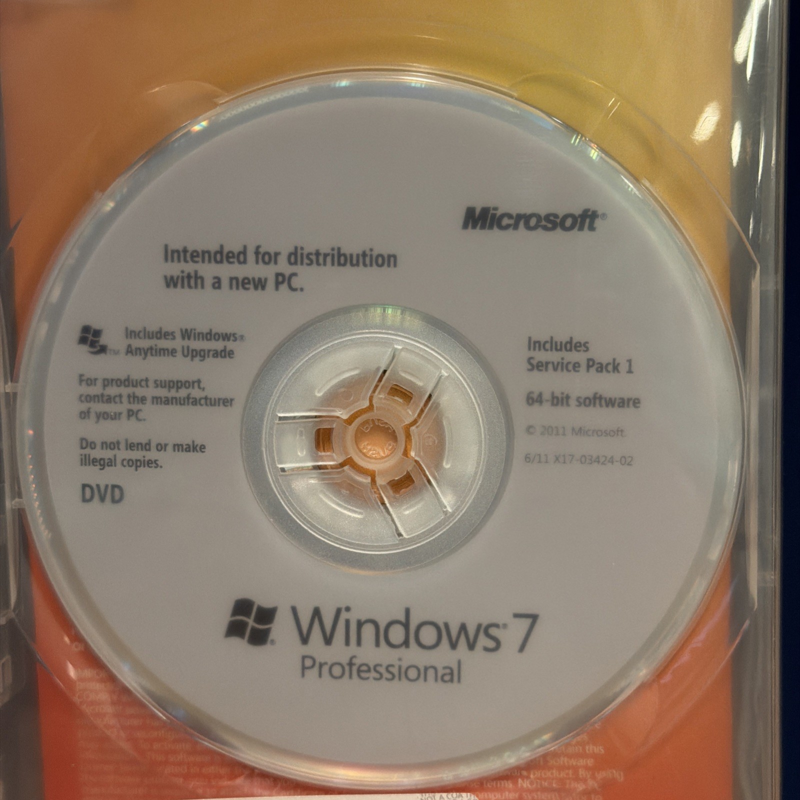 Microsoft Windows 7 Professional 64 bit x64 Full English DVD MS WIN=NEW SEALED=