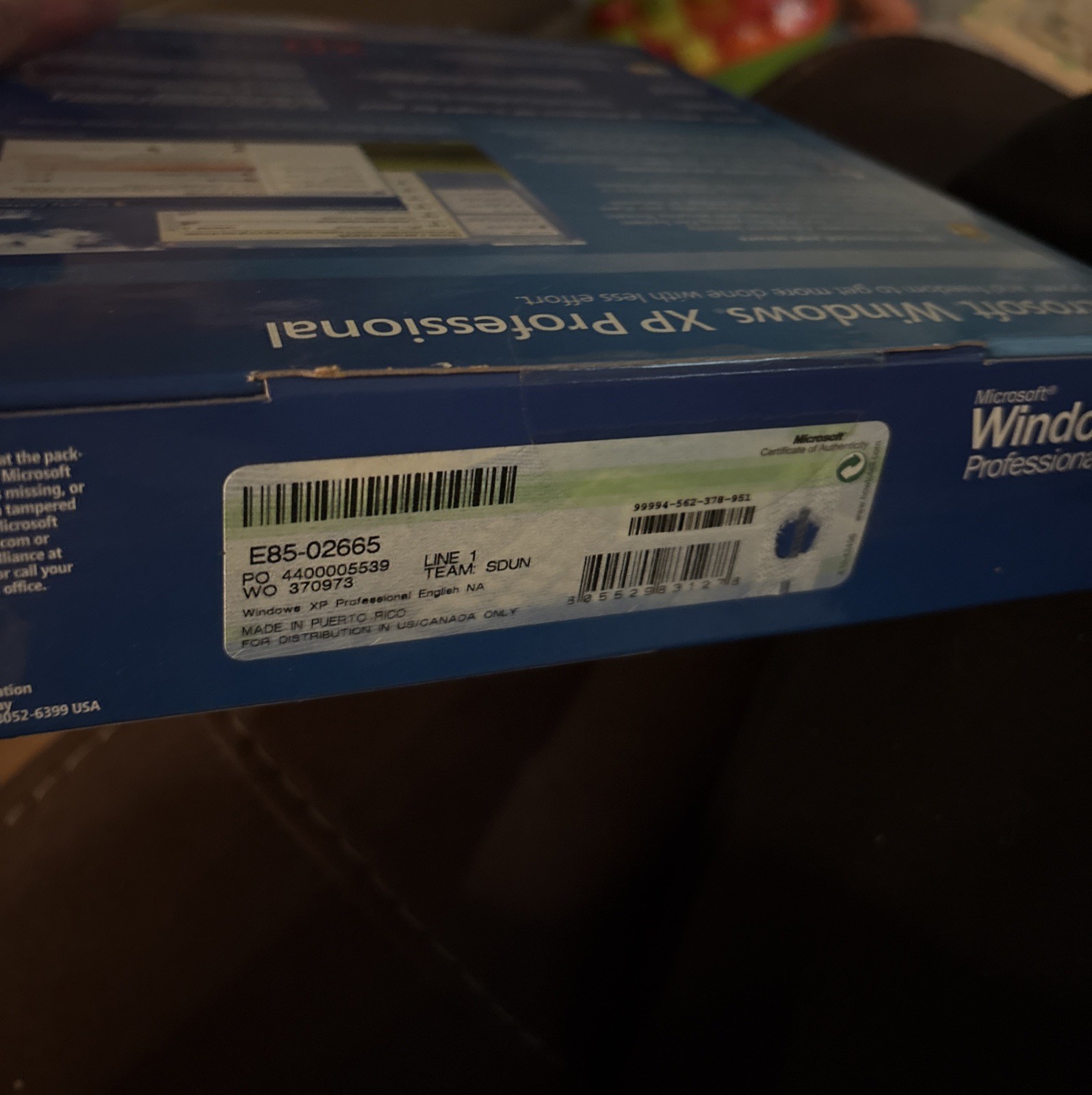 Microsoft Windows XP Professional w/SP2 Full English Retail MS WIN PRO =SEALED=