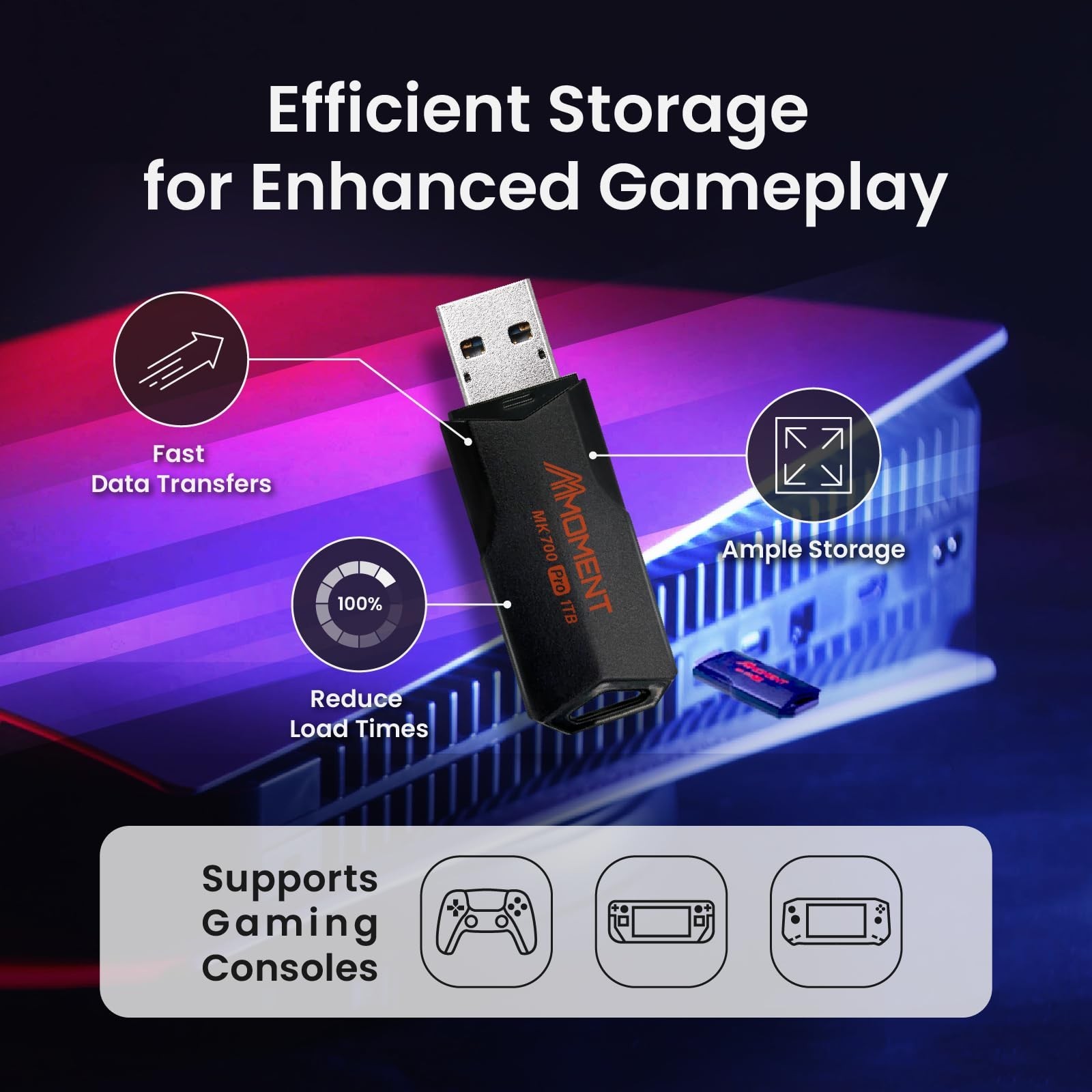 MMOMENT MK700 1TB USB 3.2 Gen2x1 Flash Drive, Read Speed up to 600MB/s, Write…