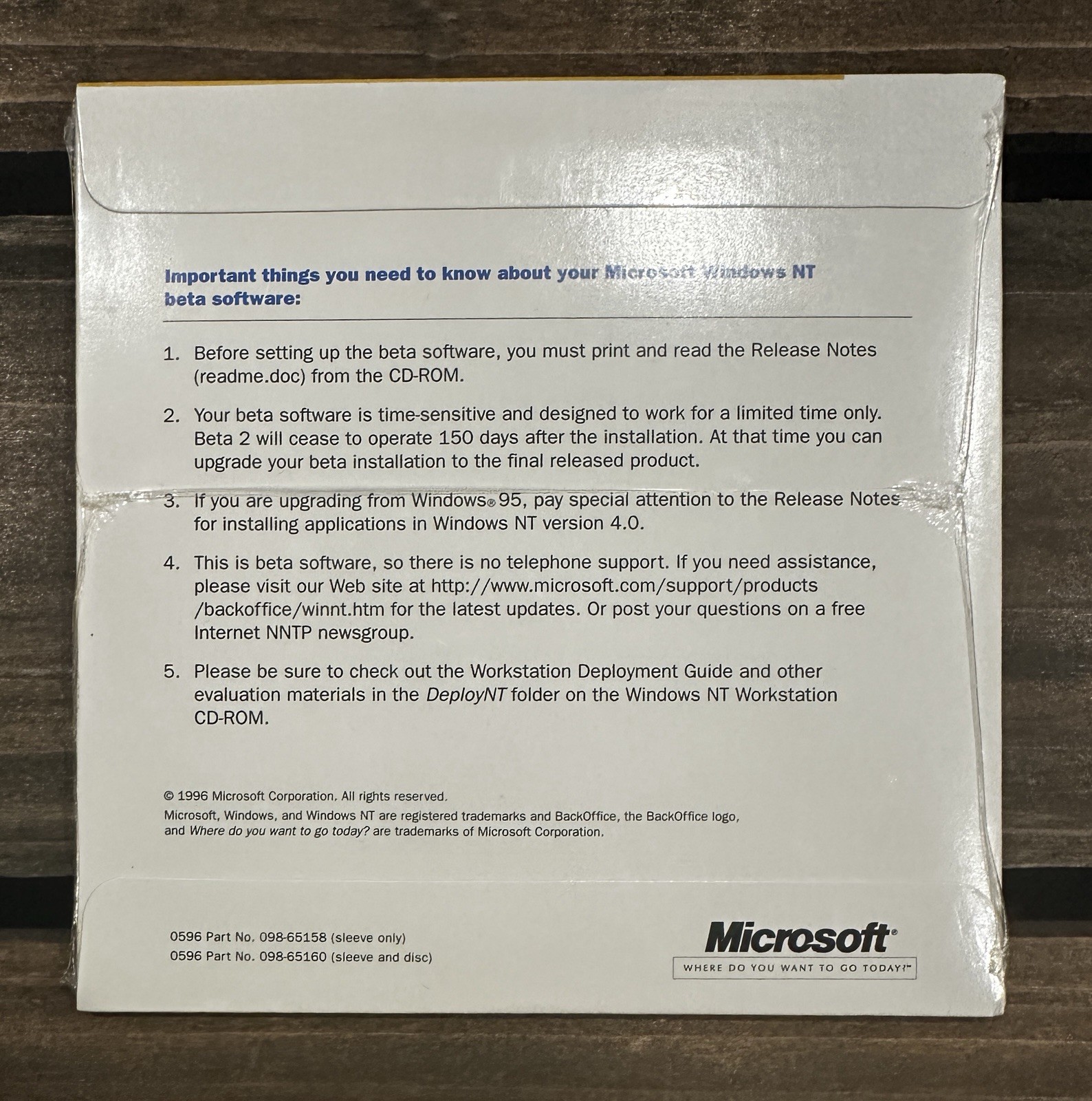 Sealed Microsoft Windows NT Server Beta2 1996 CD 💿 Vintage Computer
