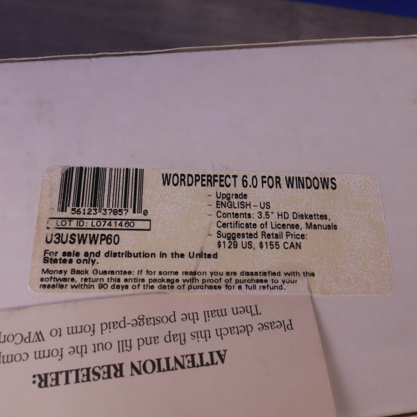 Vintage WordPerfect Version 6.0 Windows System Upgrade