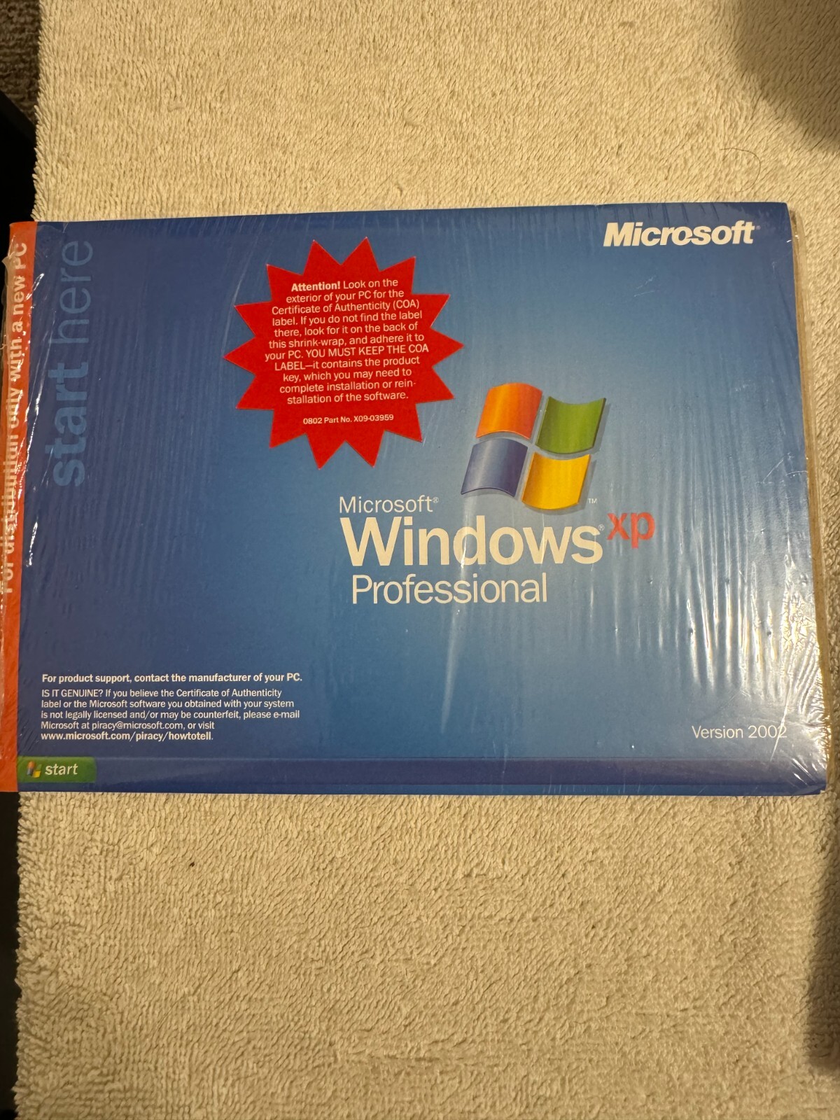 Microsoft Windows XP Professional SP1a – NO PRODUCT KEY!!!