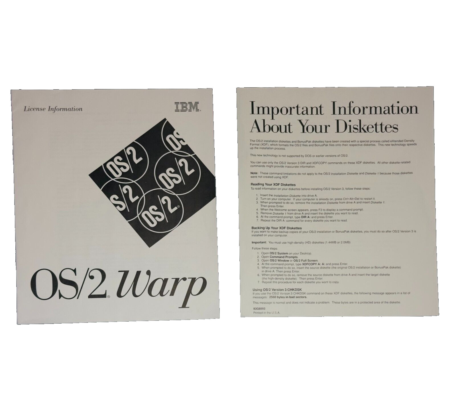 IBM OS/2 WARP Version 3 Plus BonusPak Complete In Box