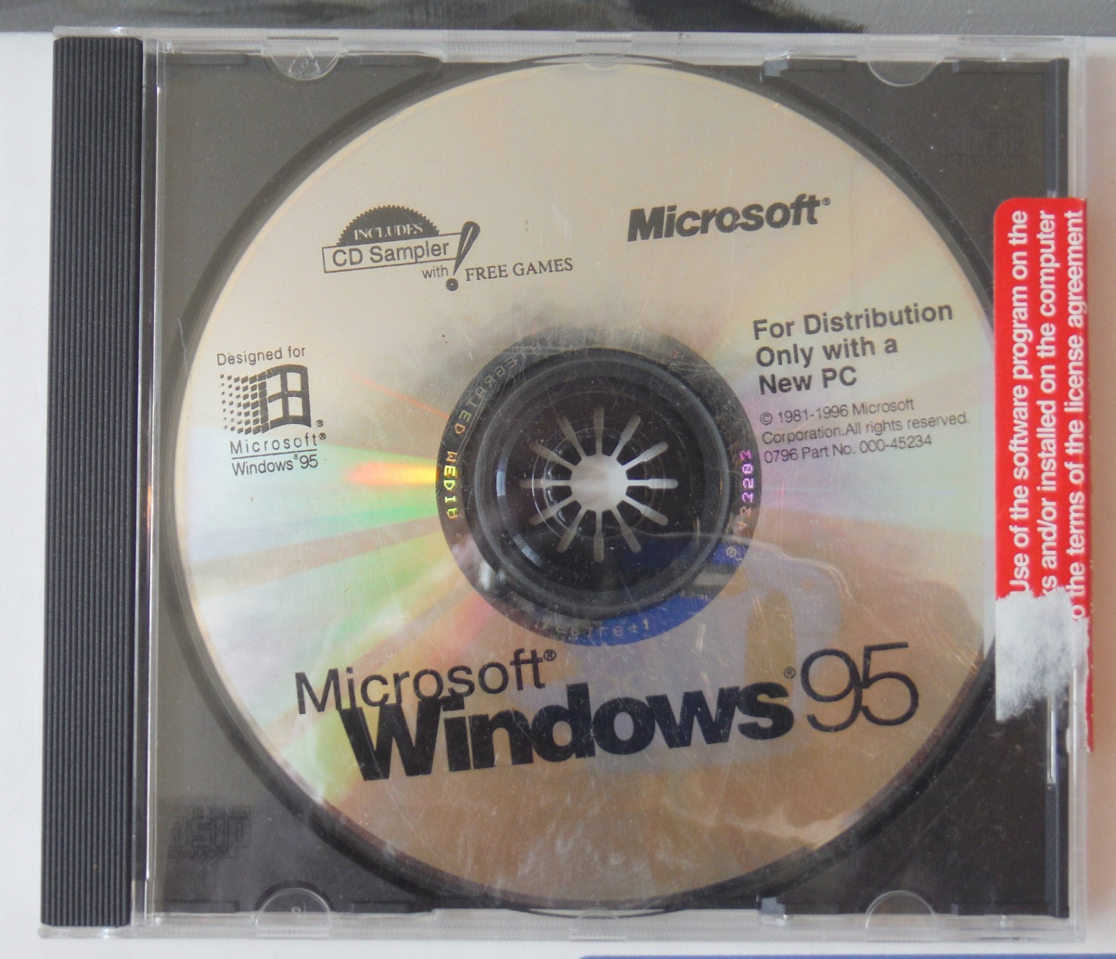 Microsoft Windows 95 CD Installation Disc 1996 unopened P88215