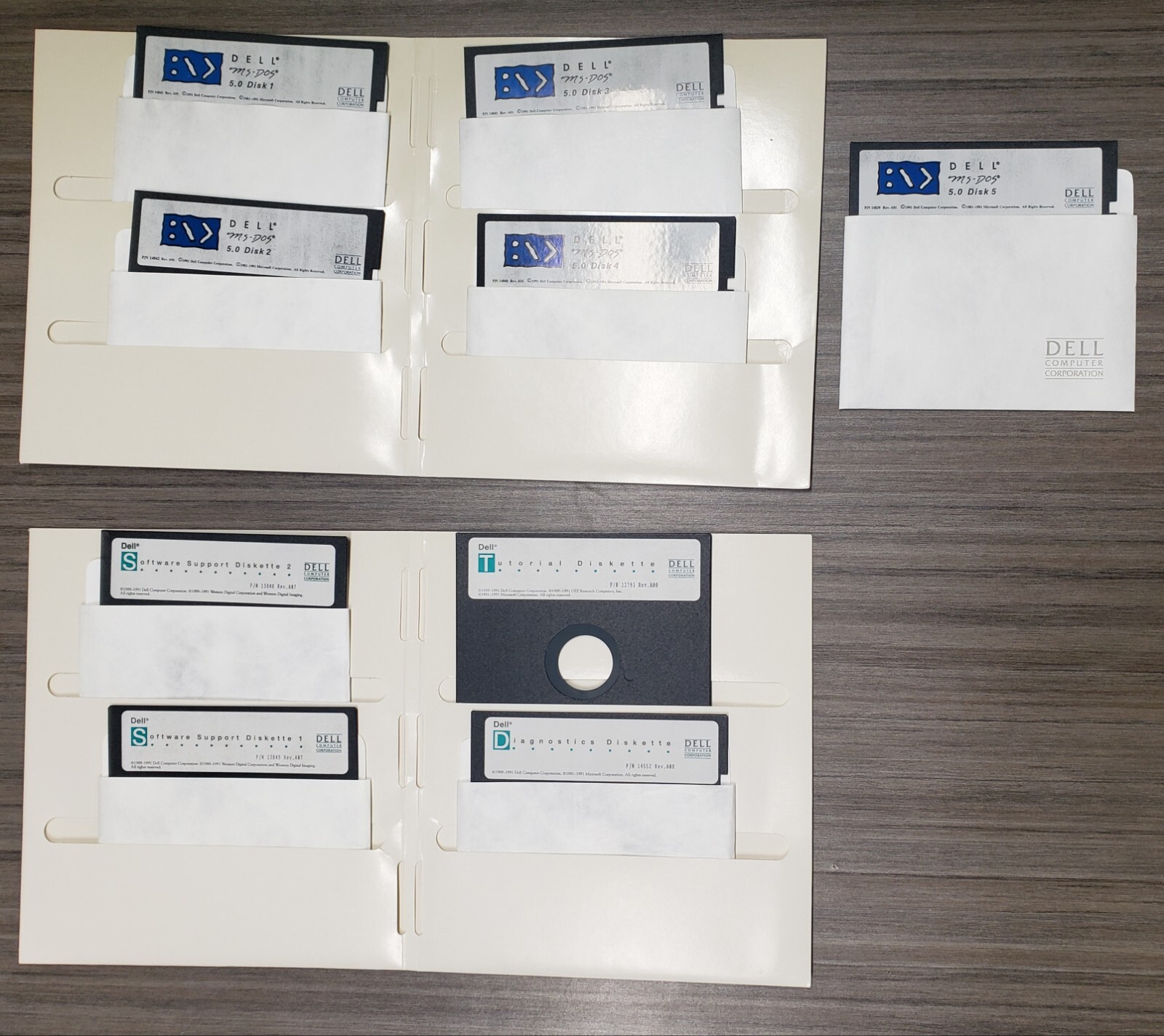 Vintage Dell MS DOS 5 Version 5.0 Operating System Software (9 Disks) + Manual