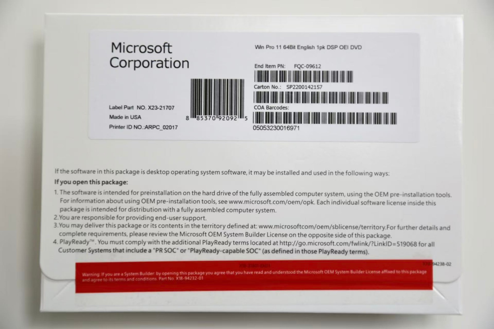Win 11 Pro 64-Bit DVD & License ProductKey Factory Sealed US # Free Shipping