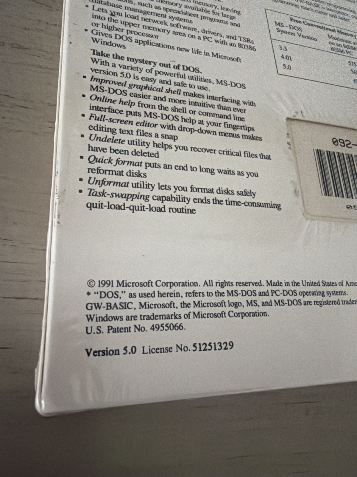 Vintage Microsoft MS-DOS Operating System Ver 5 on 5.25 Disks SEALED MTD