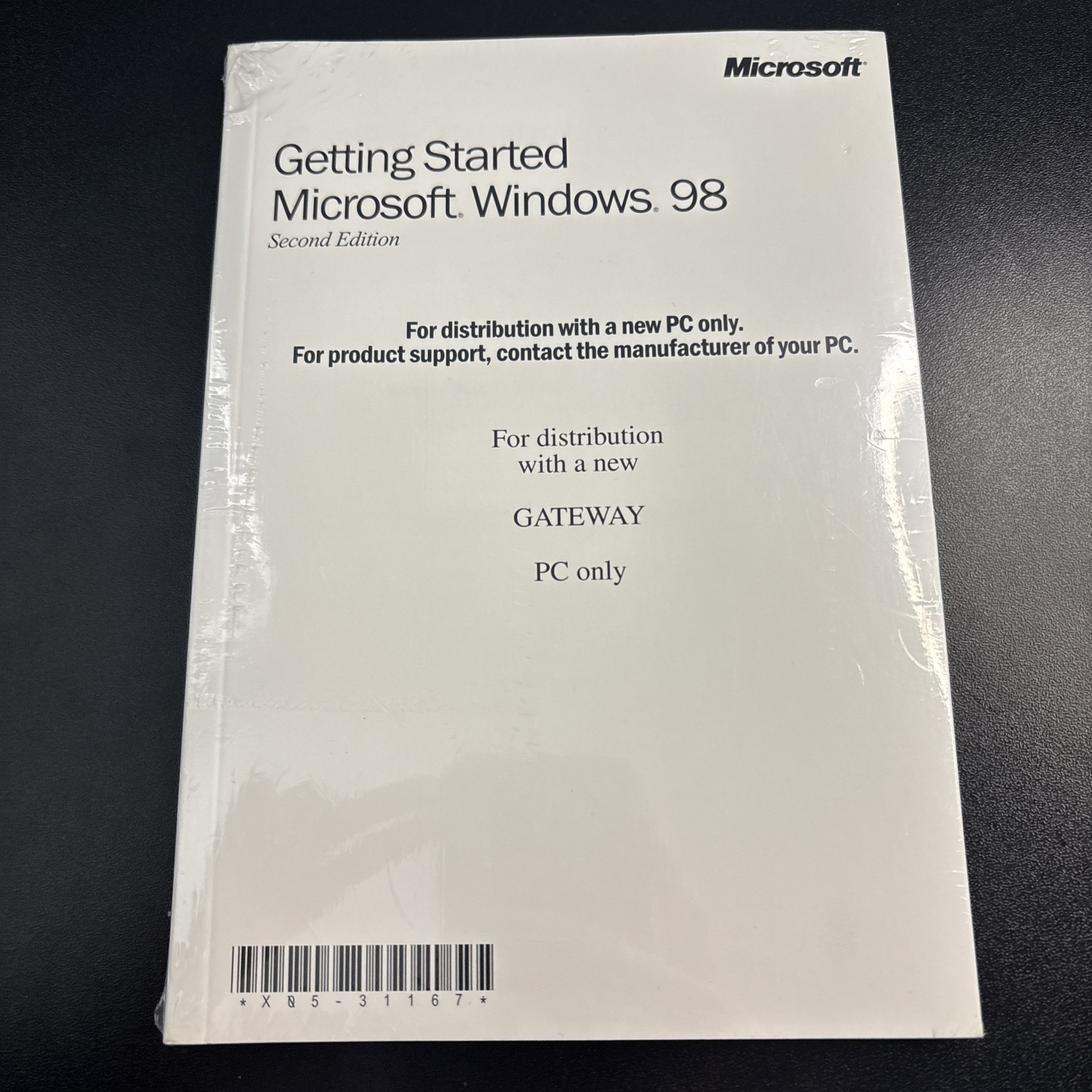 Getting Started Microsoft WINDOWS 98 Second Edition & Booklet Gateway CD-ROM.