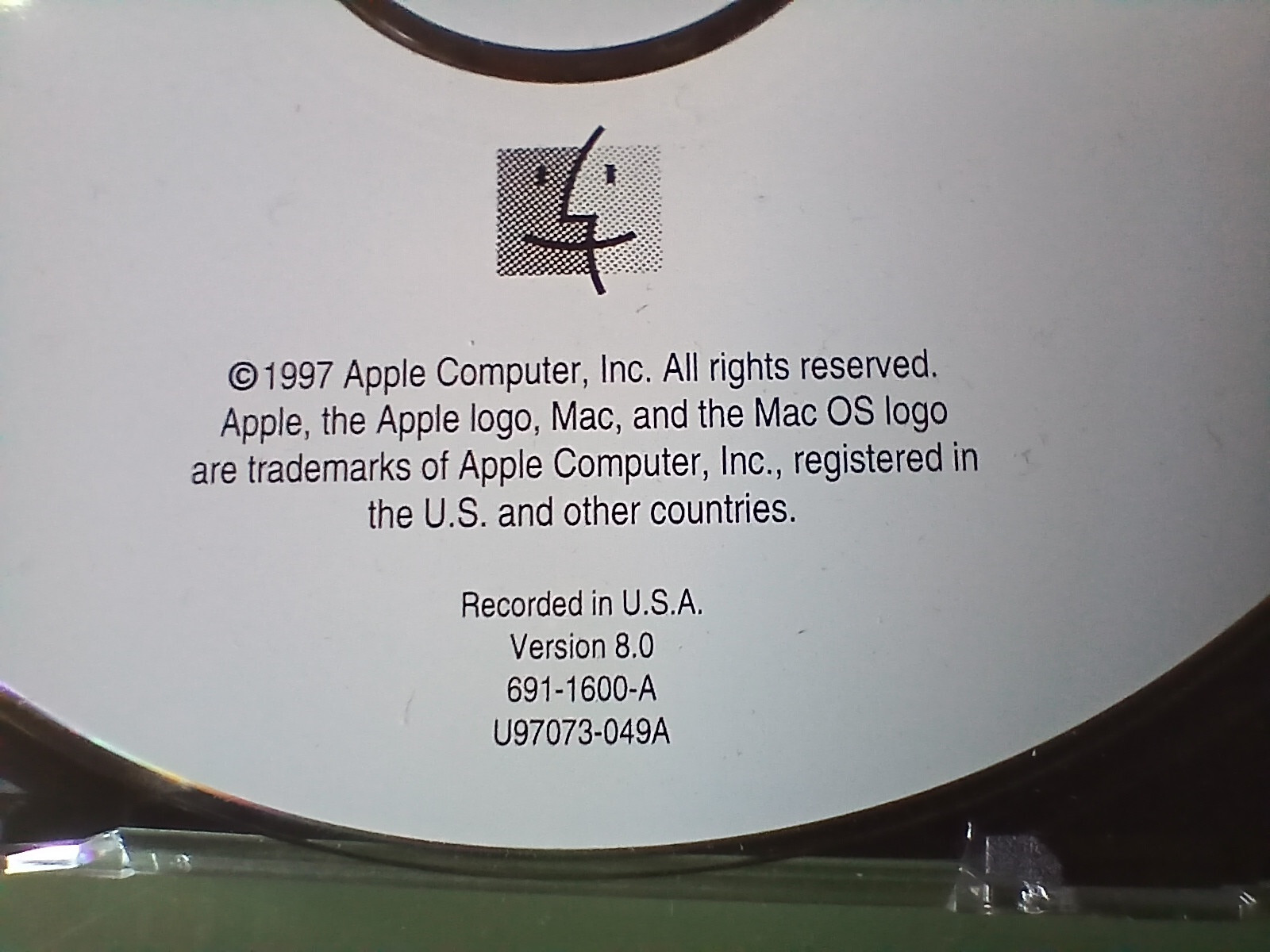 Apple Mac OS 8 OS8 CD Disc (Macintosh, 1997) Version 8.0 691-1600-A